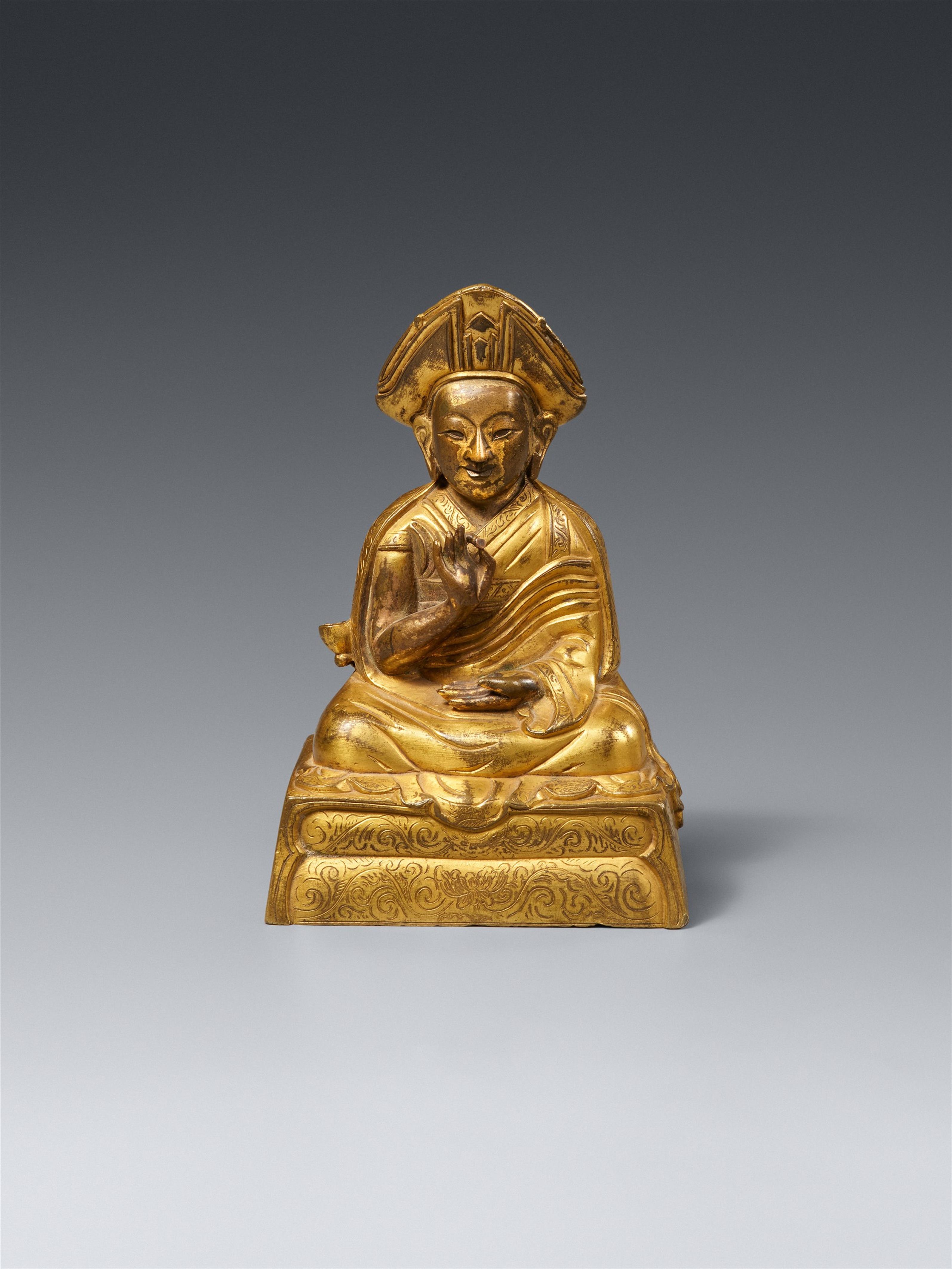 A Tibetan gilt bronze figure of Changkya Rolpai Dorje. Second half 18th/19th century - image-1