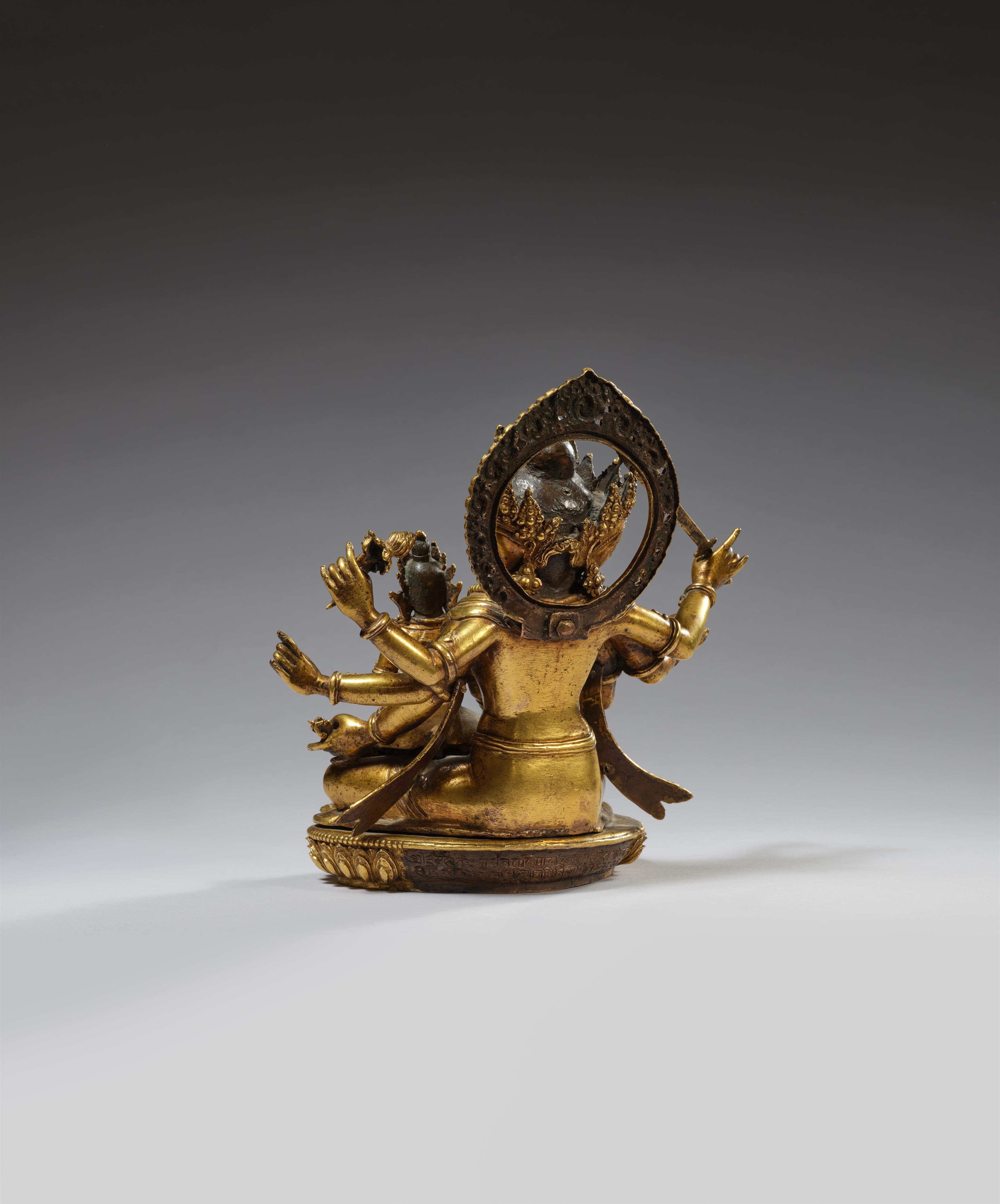 Dharmadhatu Vagishvara Manjushri. Bronze, feuervergoldet. Nepal, 18./19. Jh. - image-2