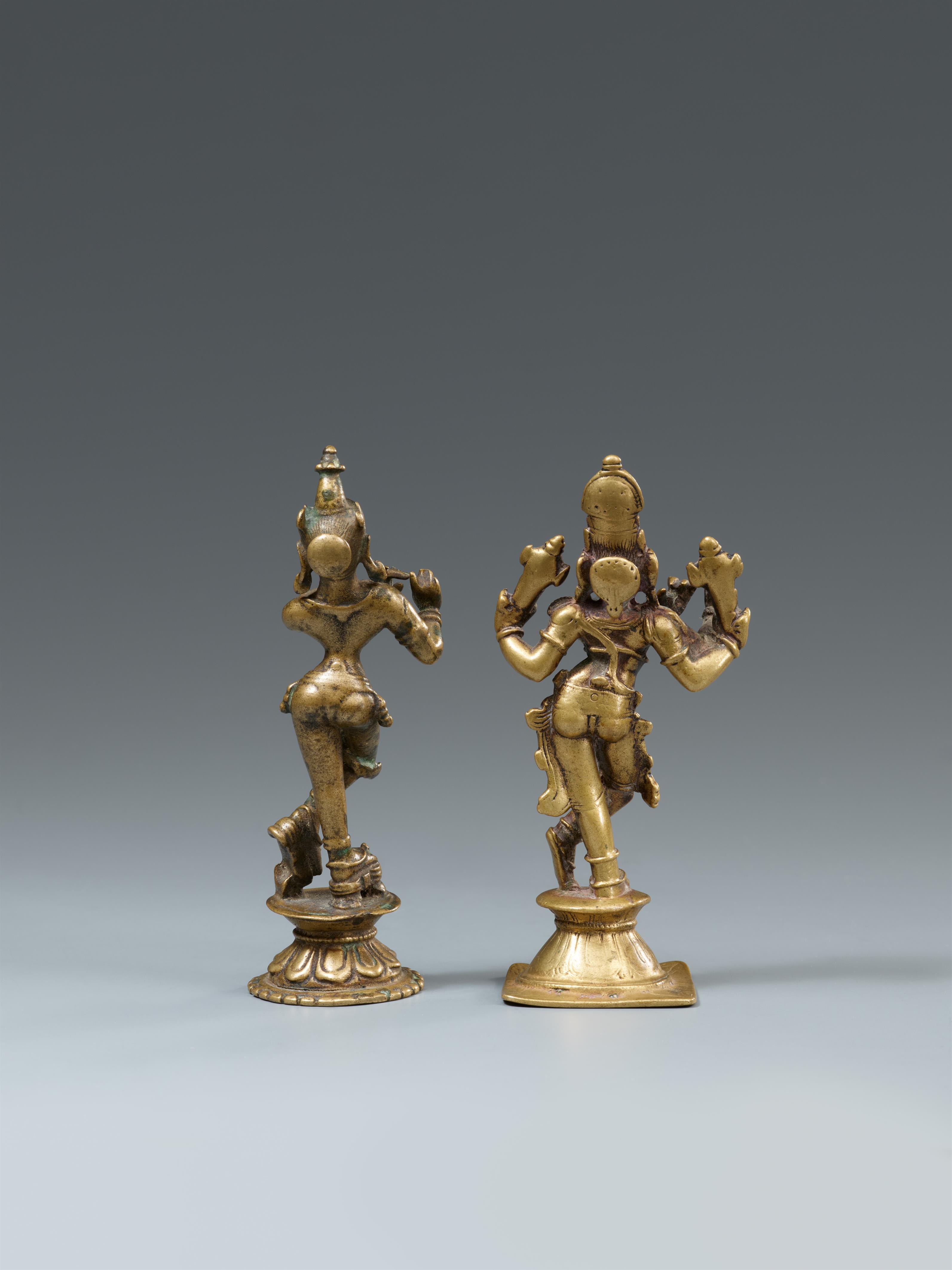 Zwei Figuren des Venugopala. Gelbguss. 18. Jh. oder später - image-2