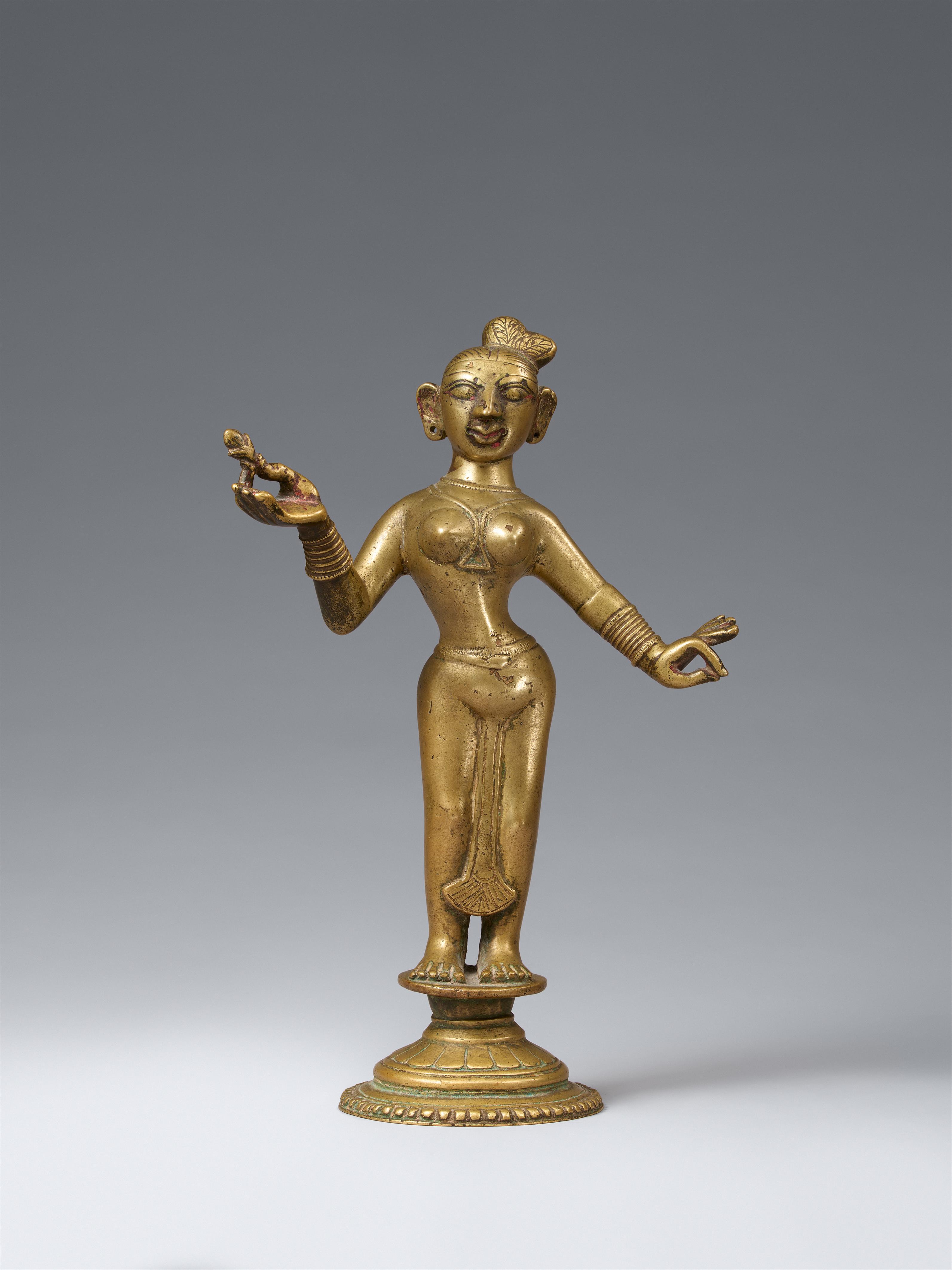 An Orissa copper alloy figure of Radha. Eastern India. Probably 19th century - image-1