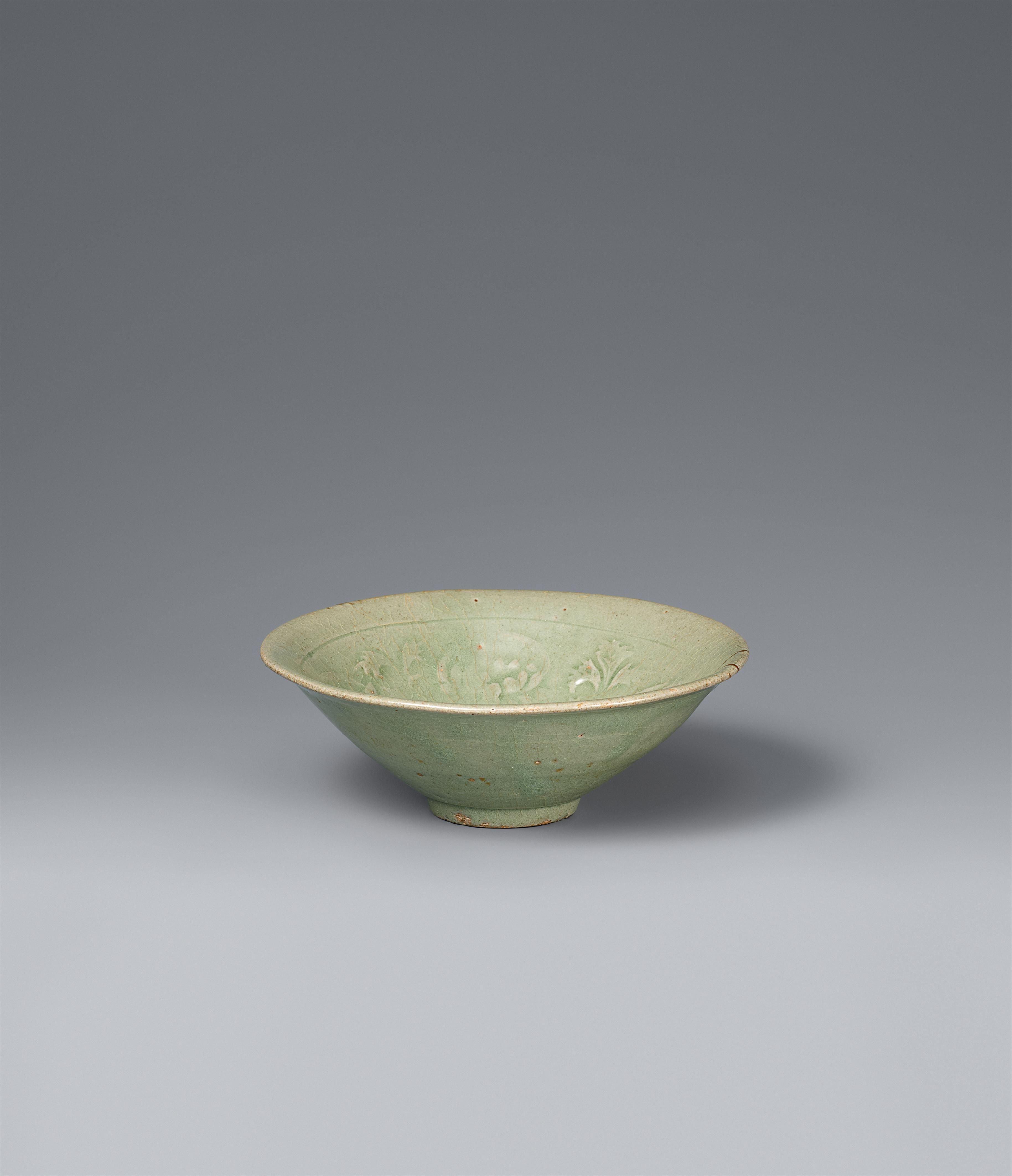 A carved celadon bowl. Korea. Goryeo dynasty, 12th/13th century - image-1