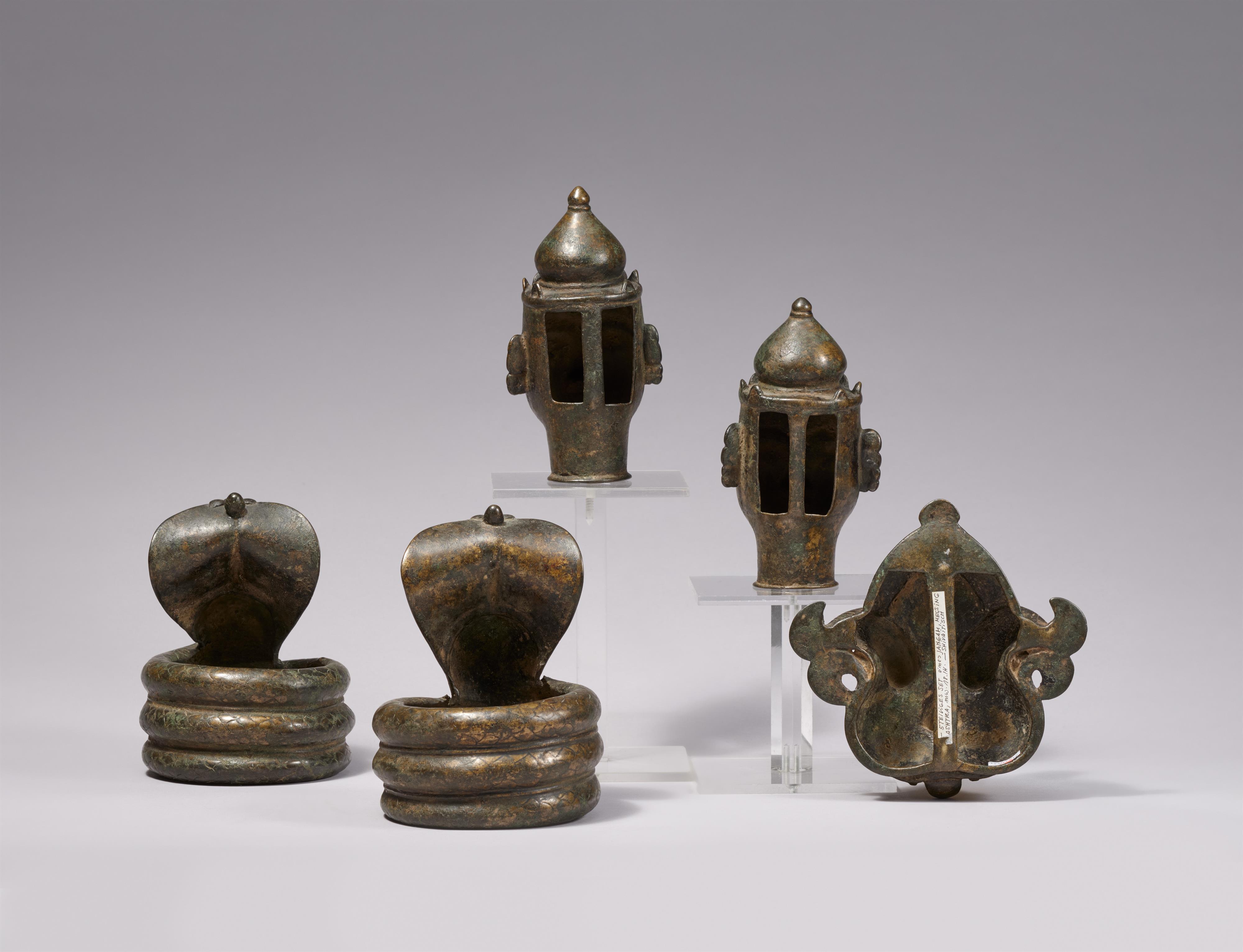 A jangam set of five bangles and three masks. India, Maharashtra. 18th/19th century - image-2