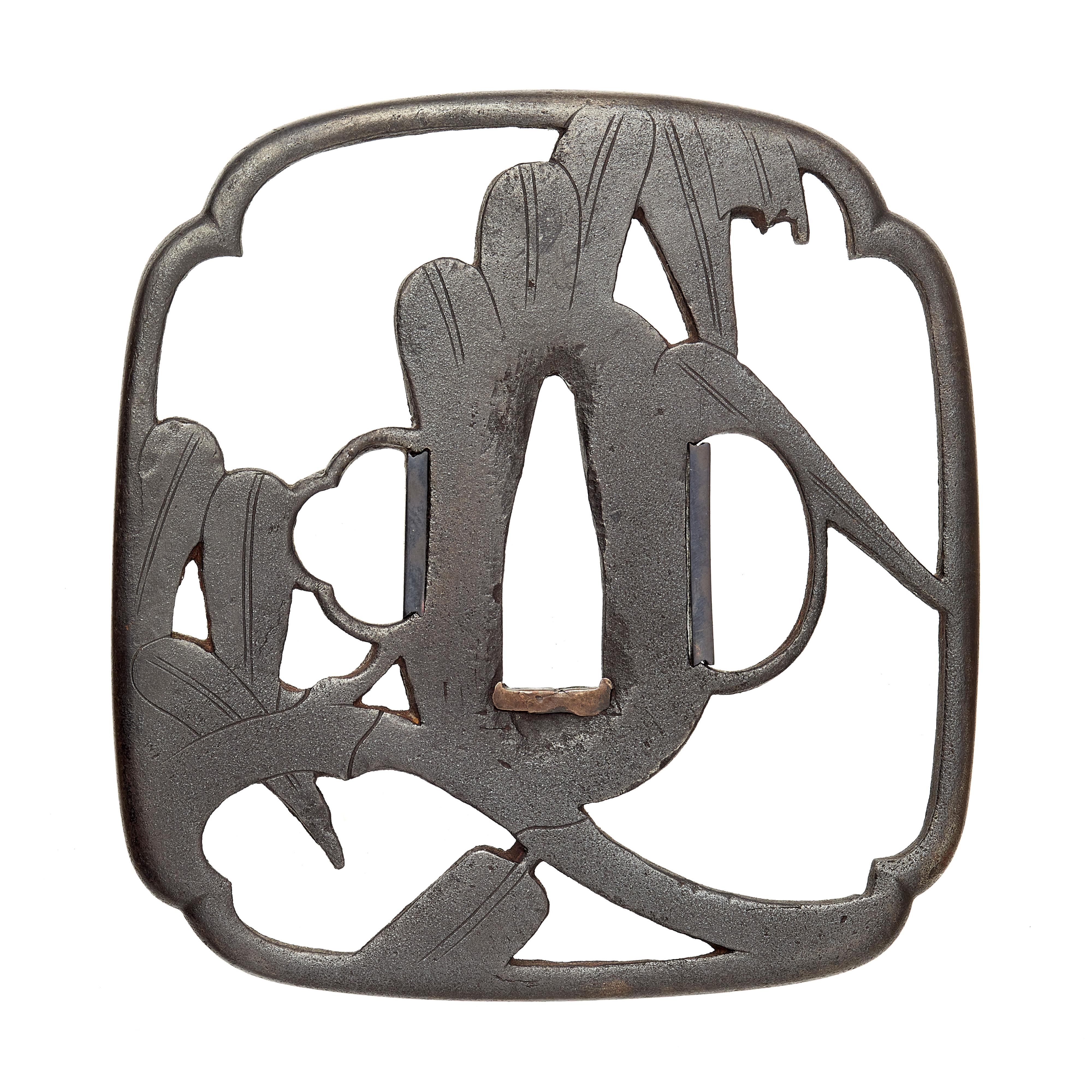 Tsuba. Eisen. Nishigaki-Arbeit. Edo-Zeit - image-2