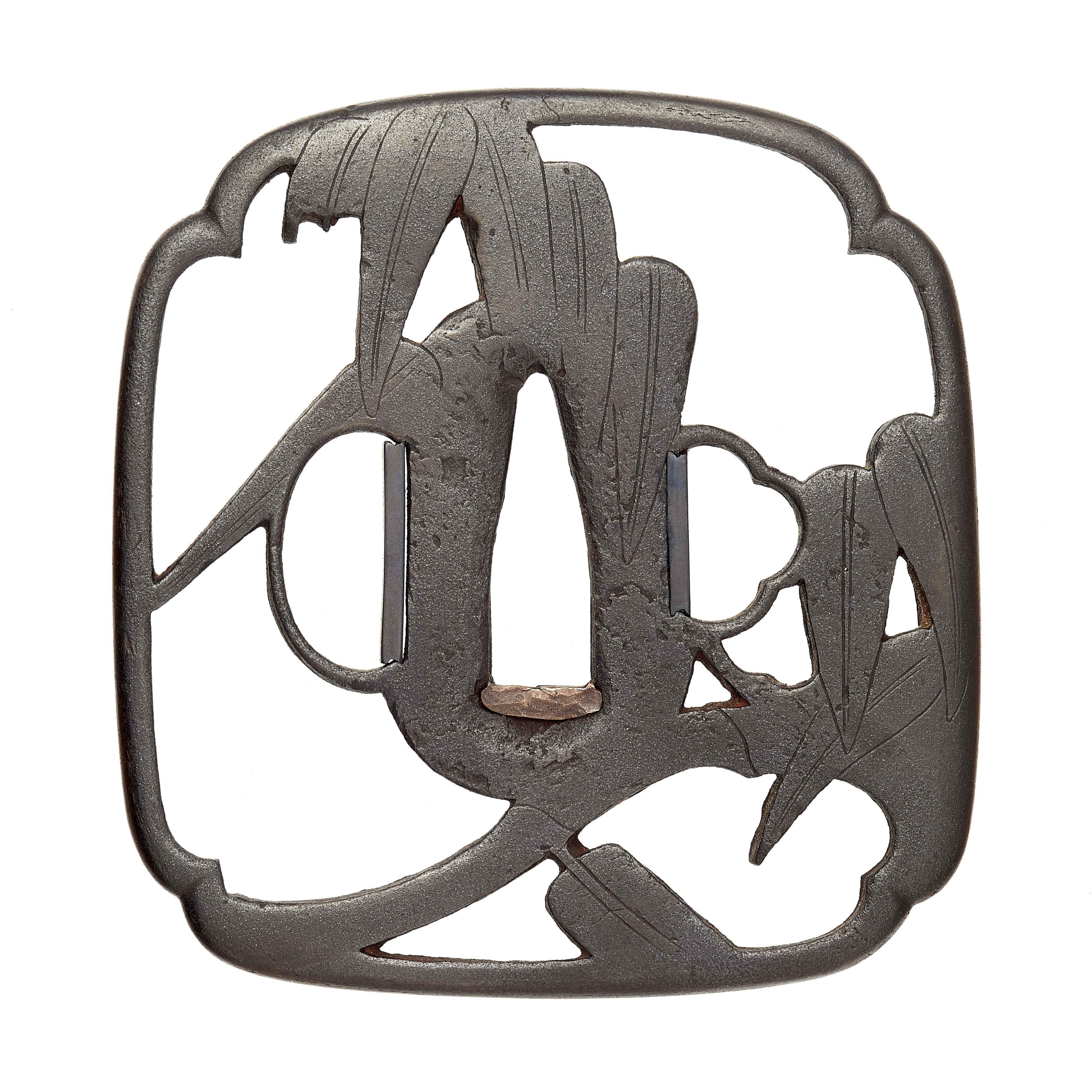 A Nishigaki iron tsuba. Edo-period - image-1