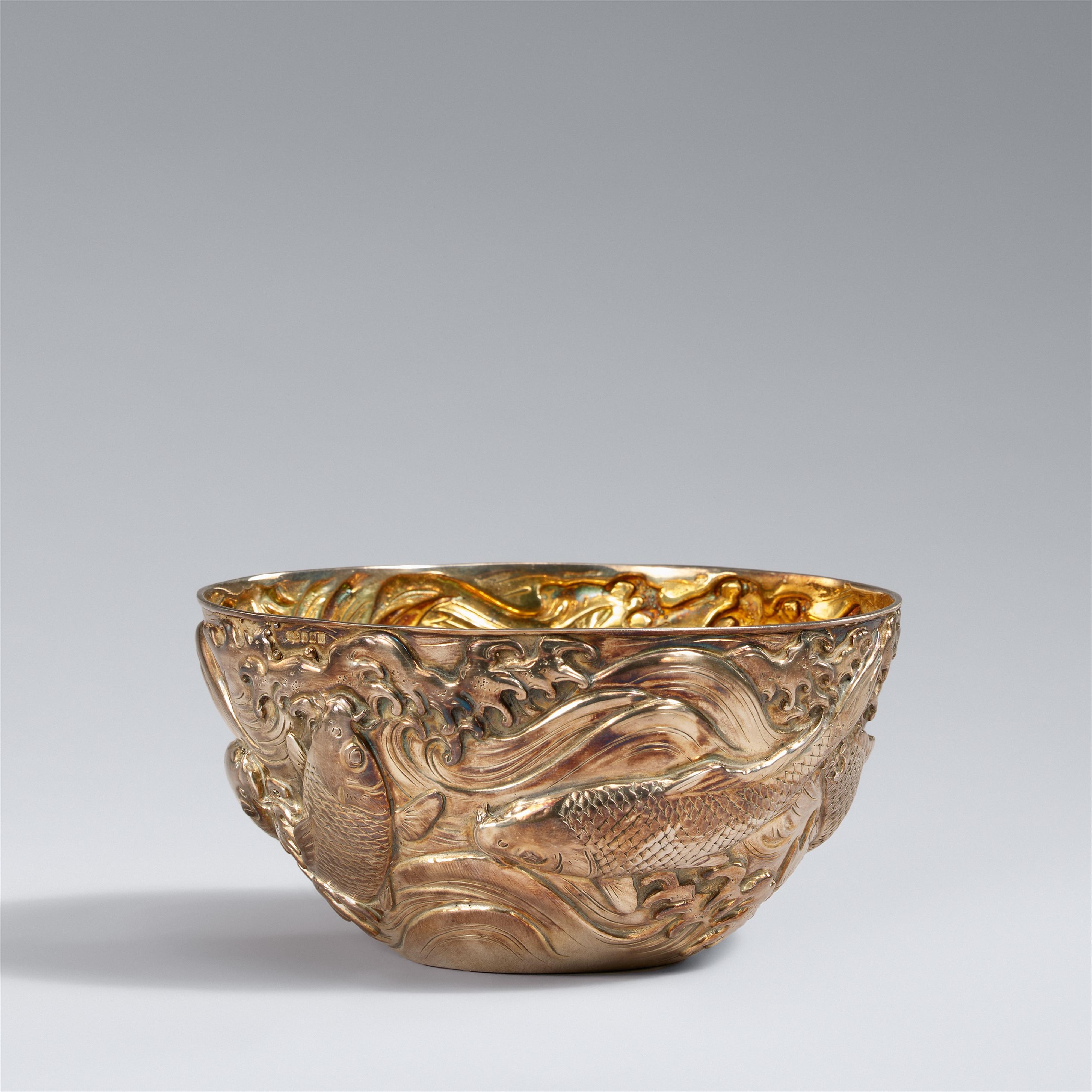 A small silver bowl. Meiji period - image-1