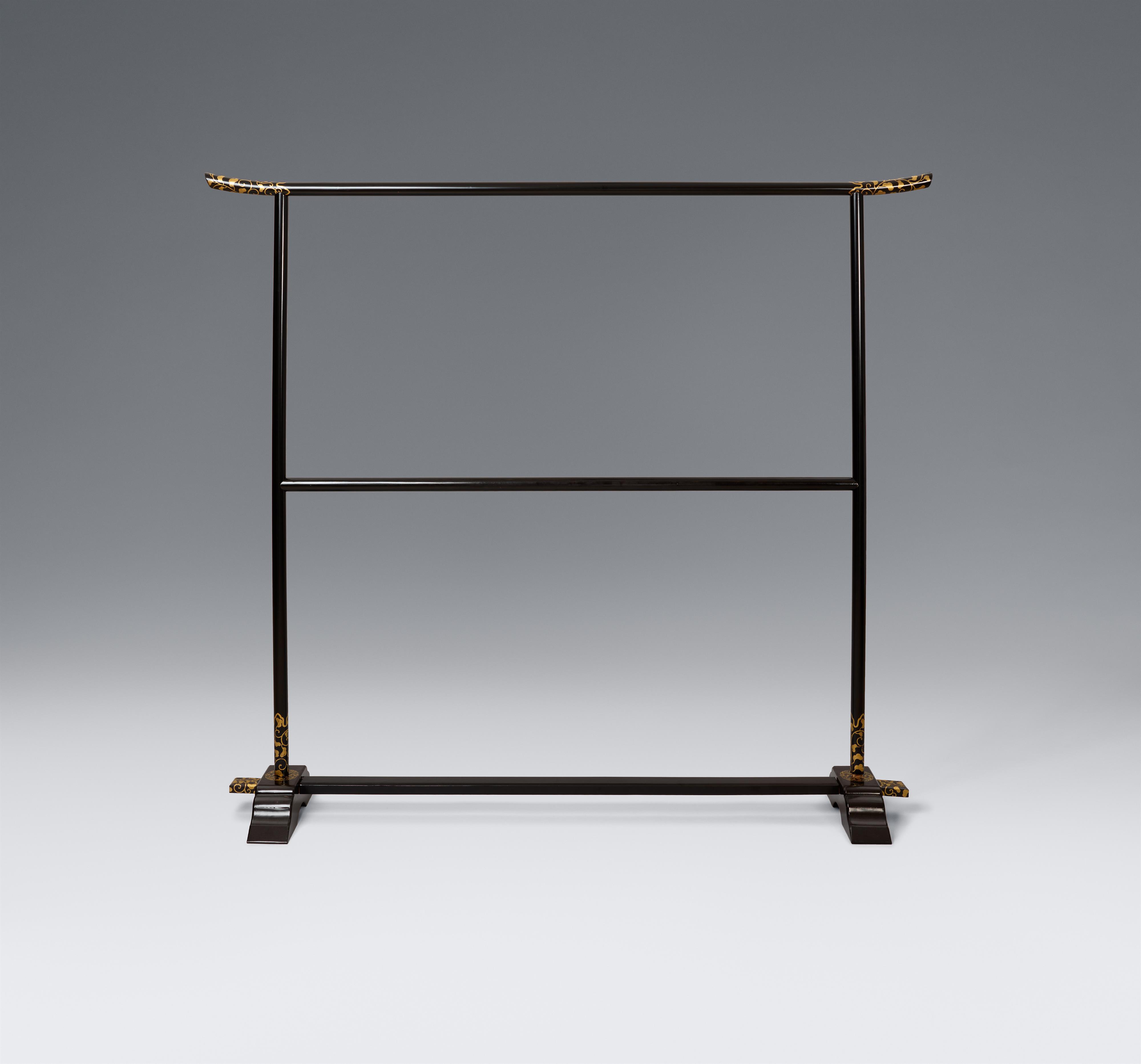 A black lacquer kimono stand (iko). 20th century - image-1