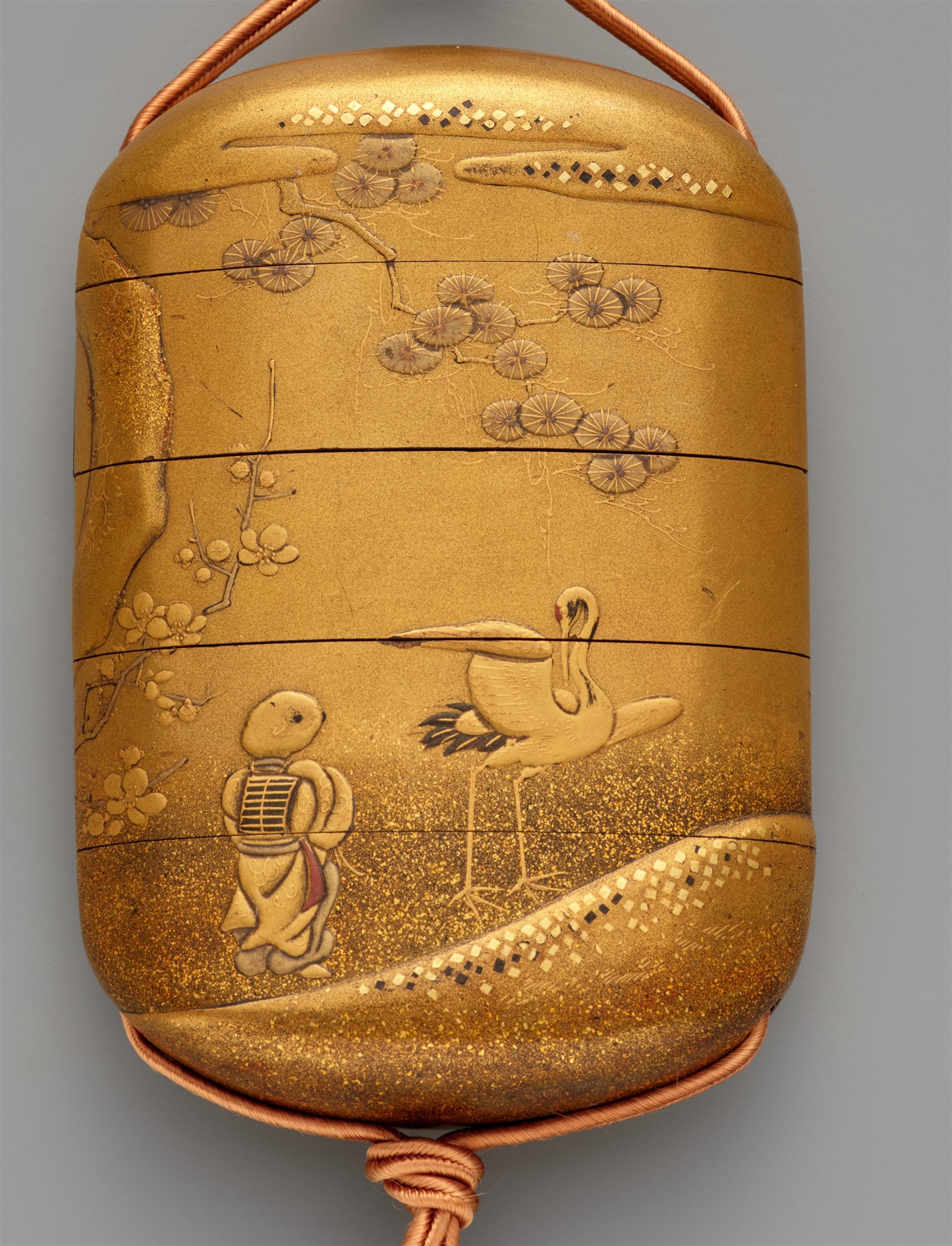 A four-case gold lacquer inrô. Mid-19th century - image-2