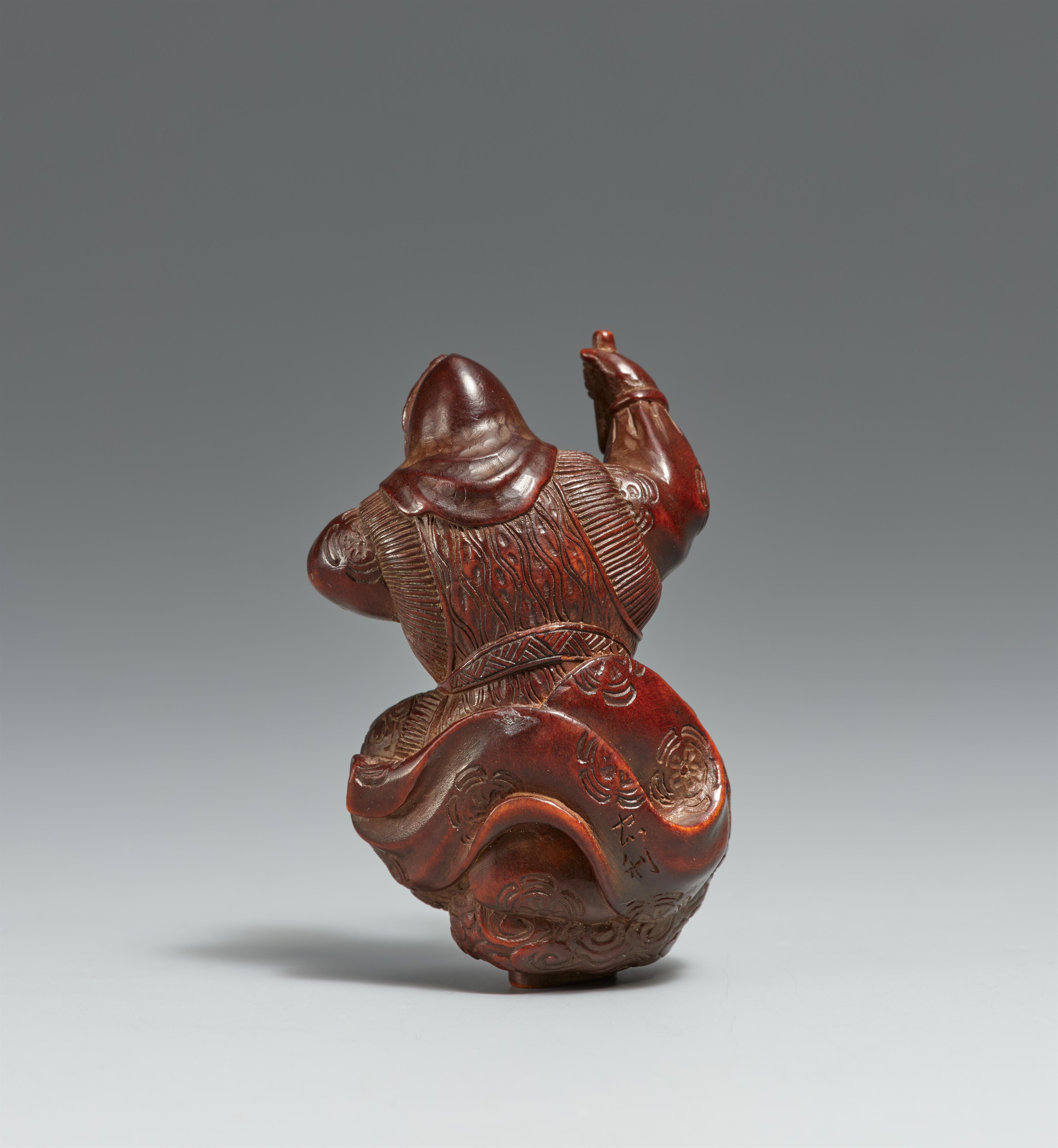 A Nagoya/Gifu wood netsuke of a Ranryô-ô dancer. 19th century - image-2