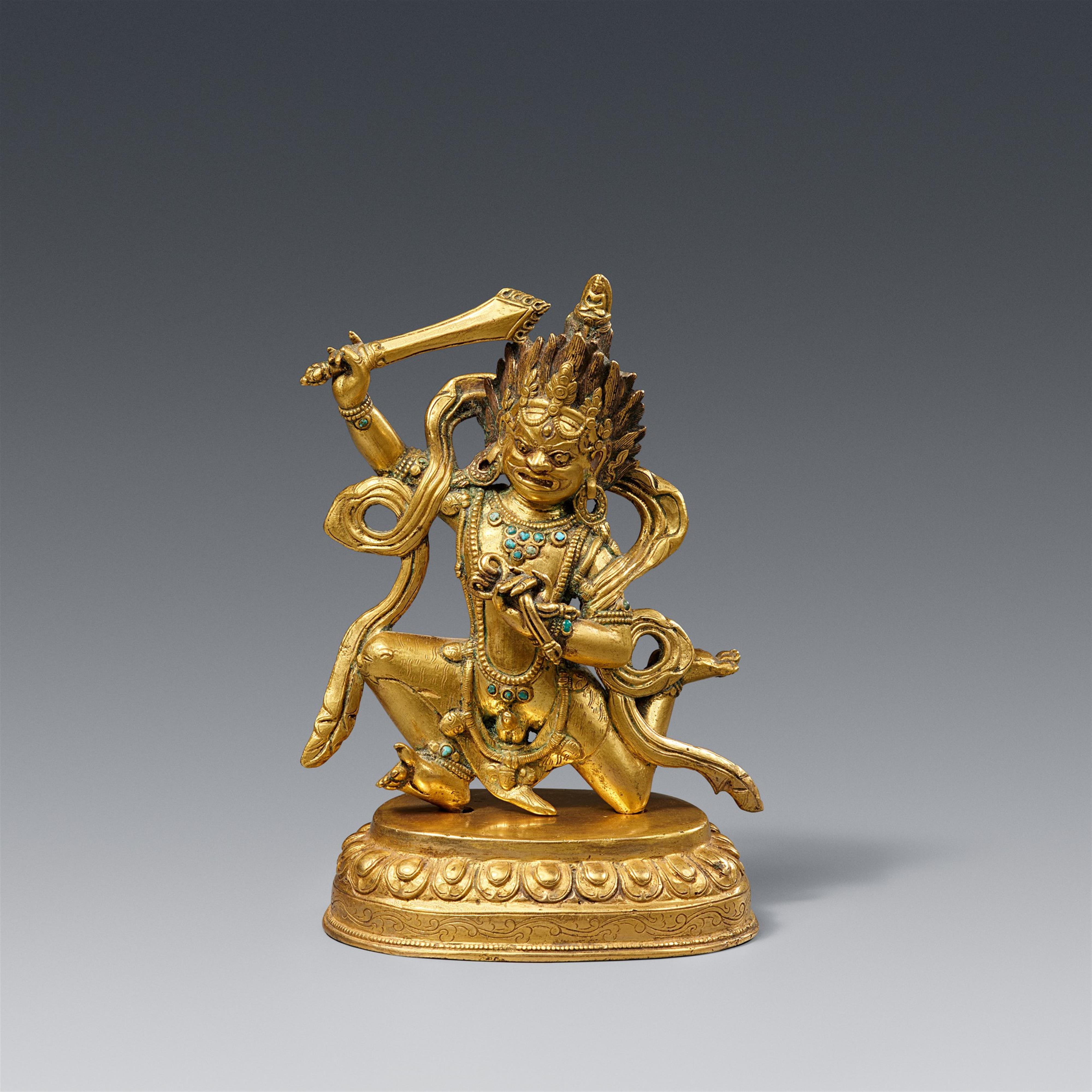 A Tibetan fire-gilt bronze figure of Achala. 18th/19th century - image-1