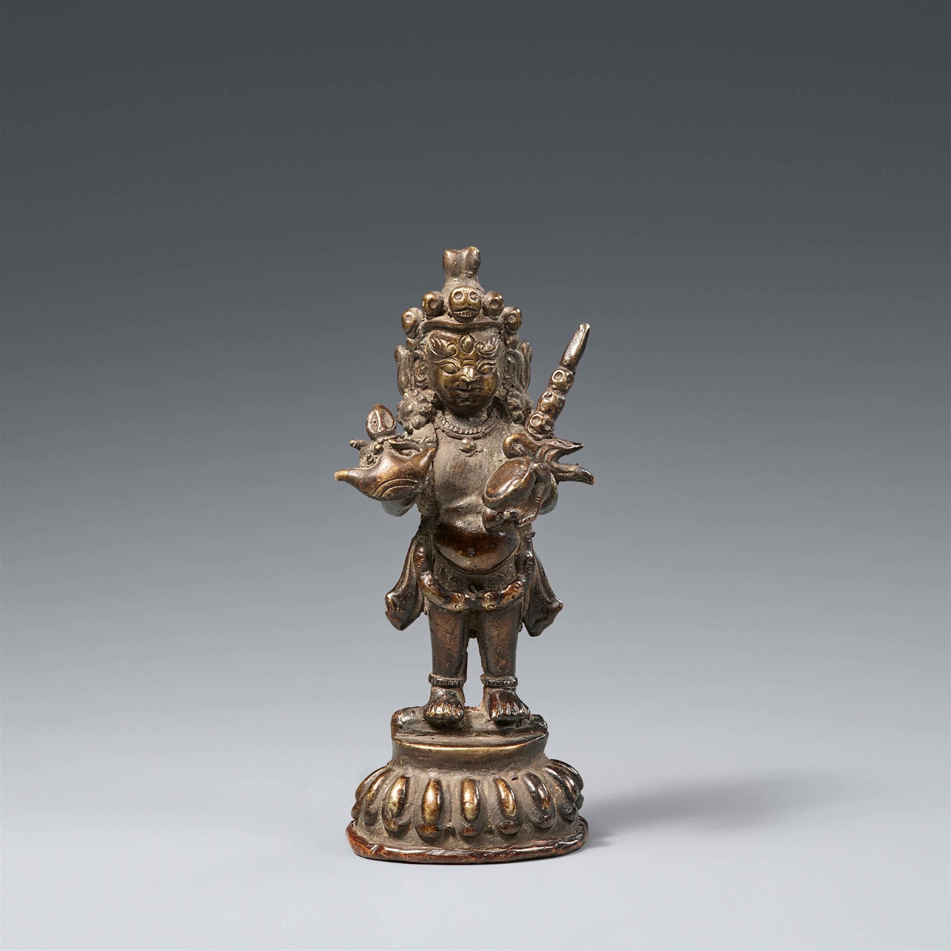 A Tibetan dark patinated brass figure of Vajrayogini. 19th century - image-1