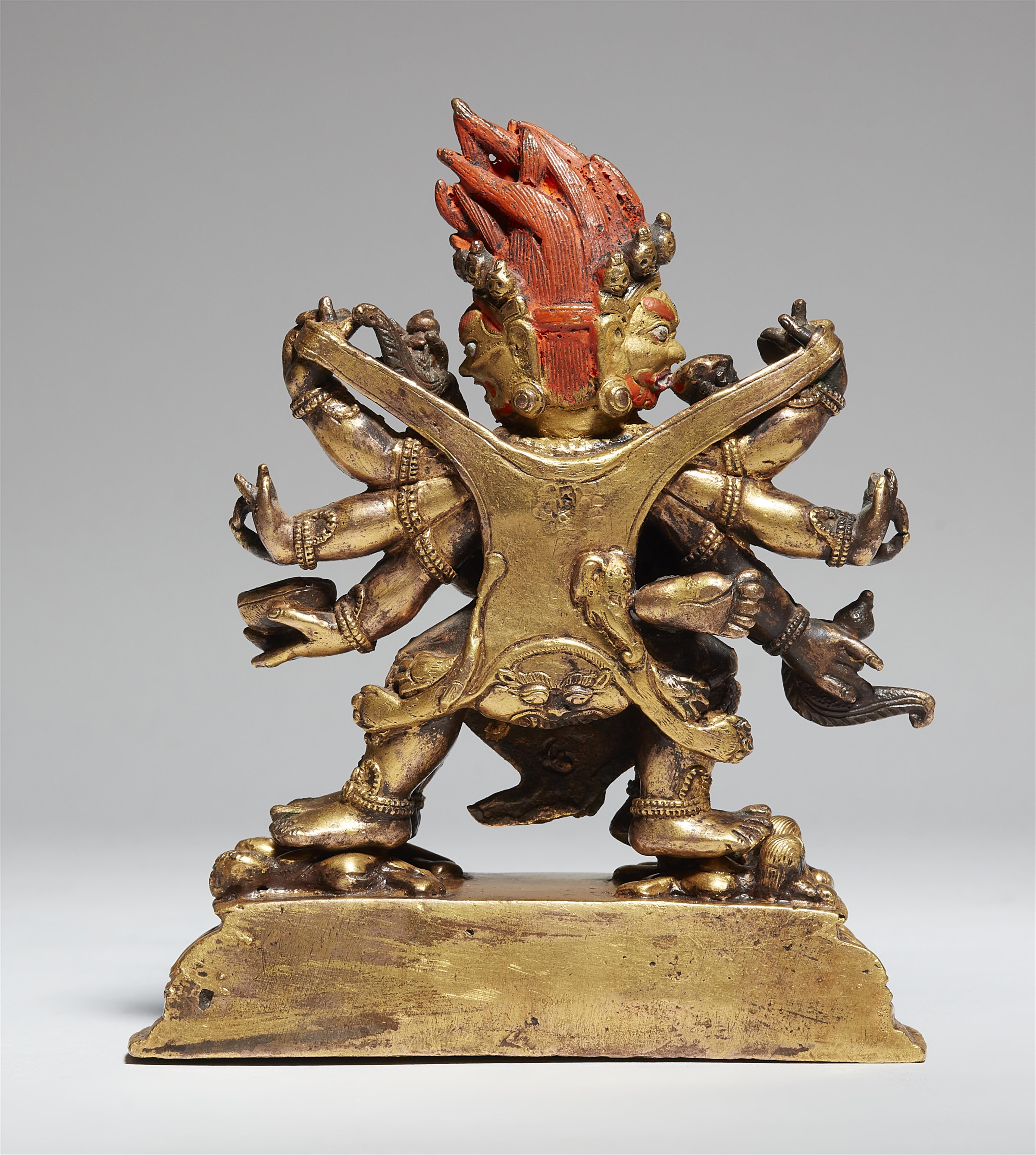 A Tibetan fire-gilt bronze of Vajrakila in yab-yum. 19th century - image-2