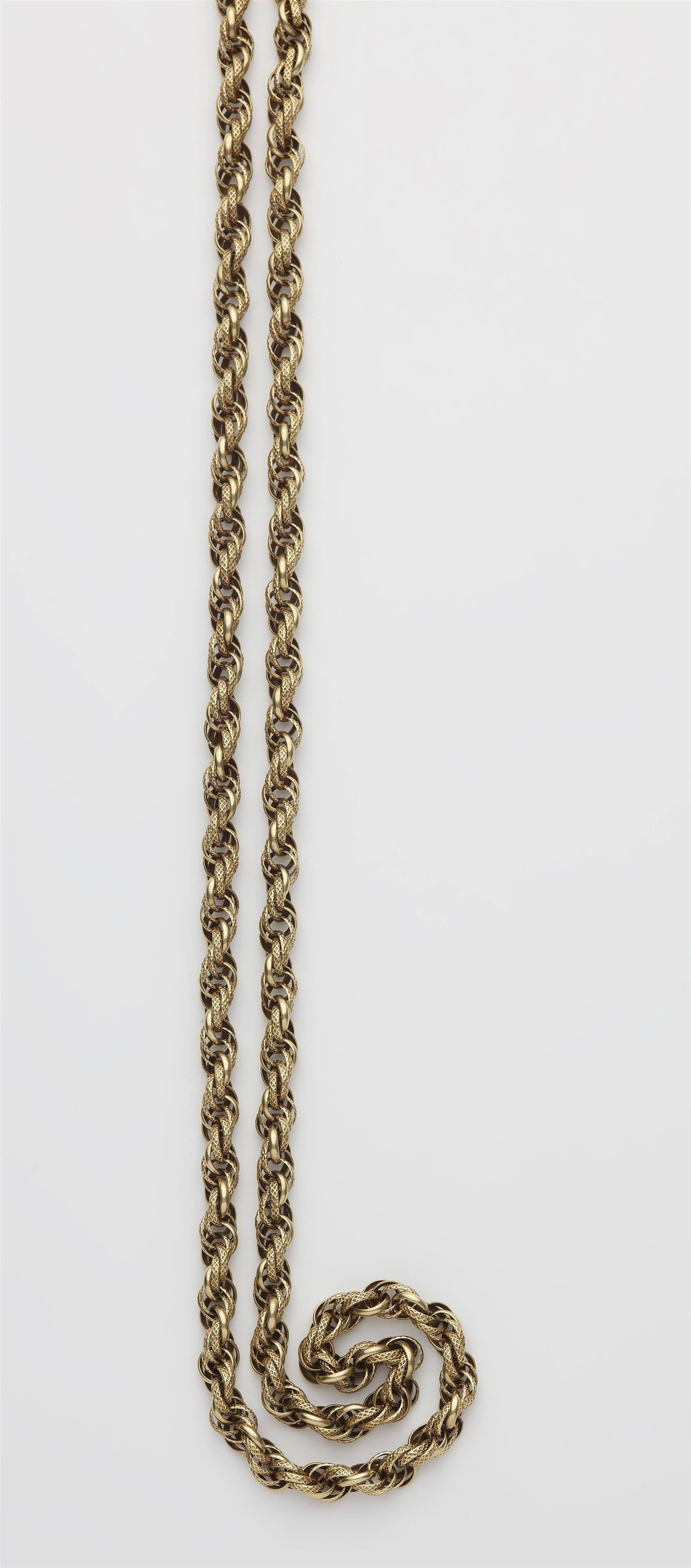 A Victorian 14k gold rope chain. - image-1