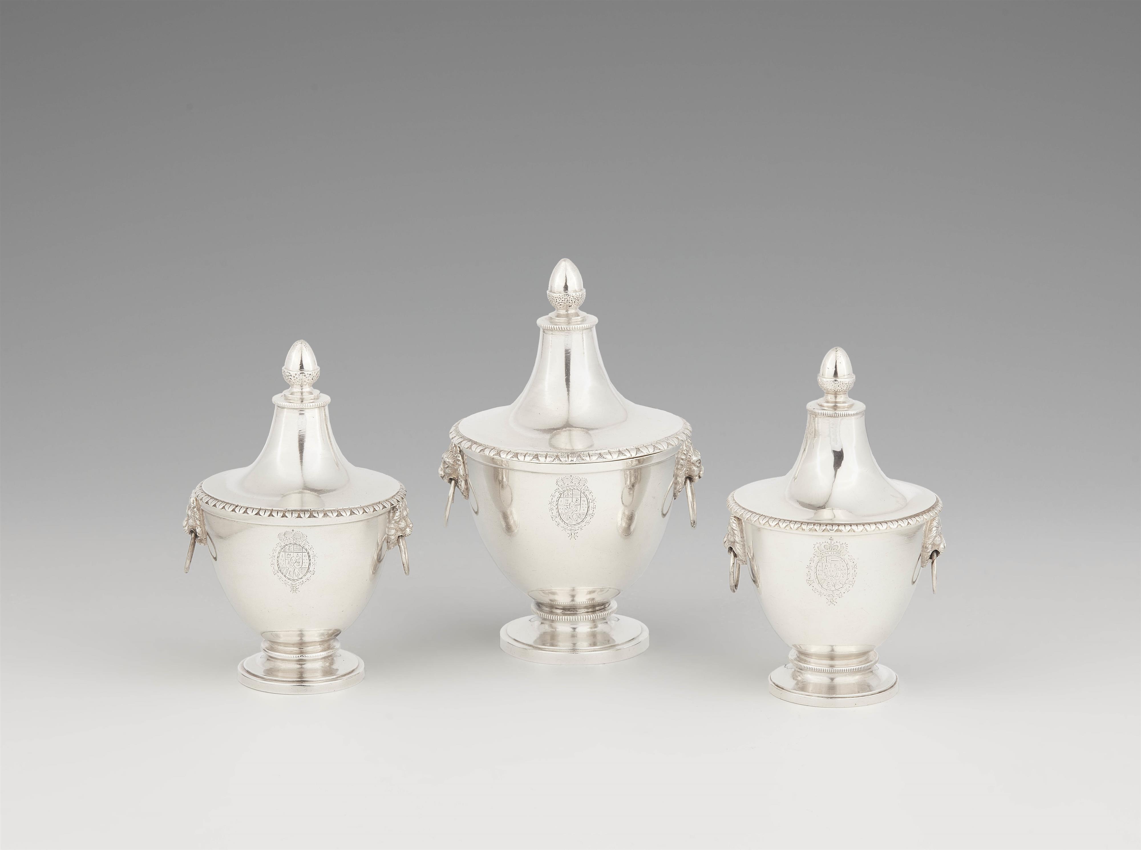 Three courtly silver toilette boxes - image-1