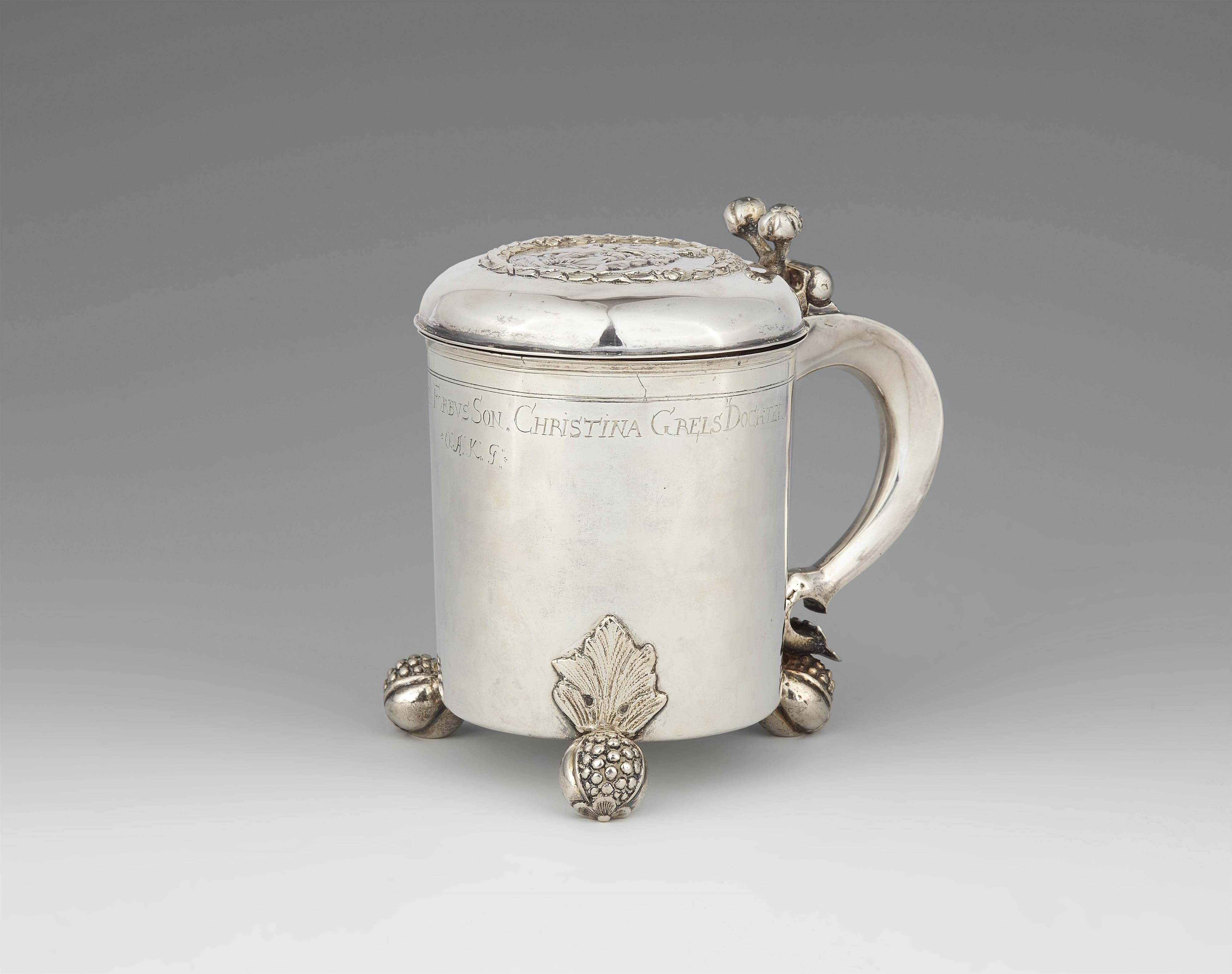 A small Lübeck Baroque silver tankard - image-1