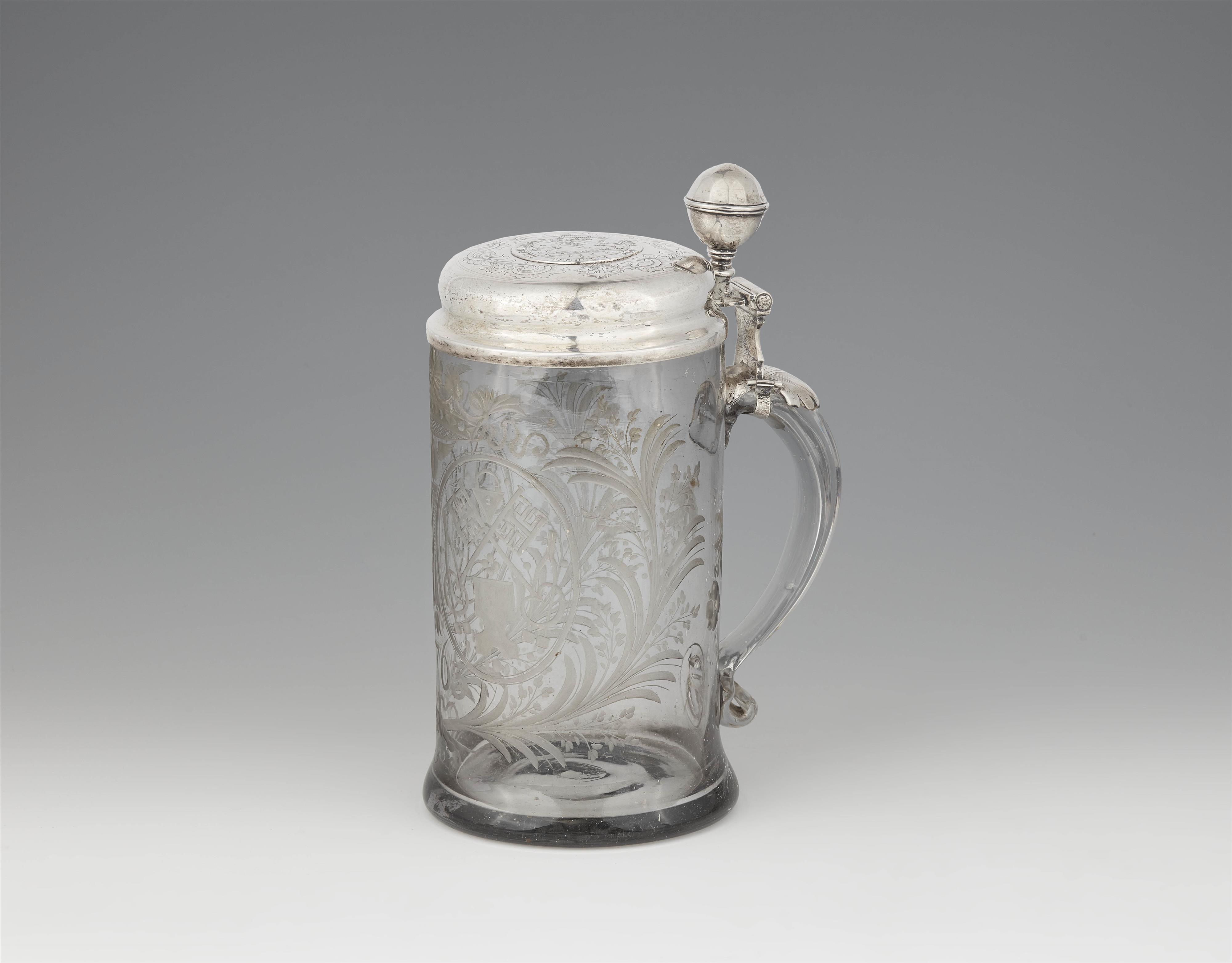 A Bremen silver-mounted glass tankard made for a locksmith's guild - image-1