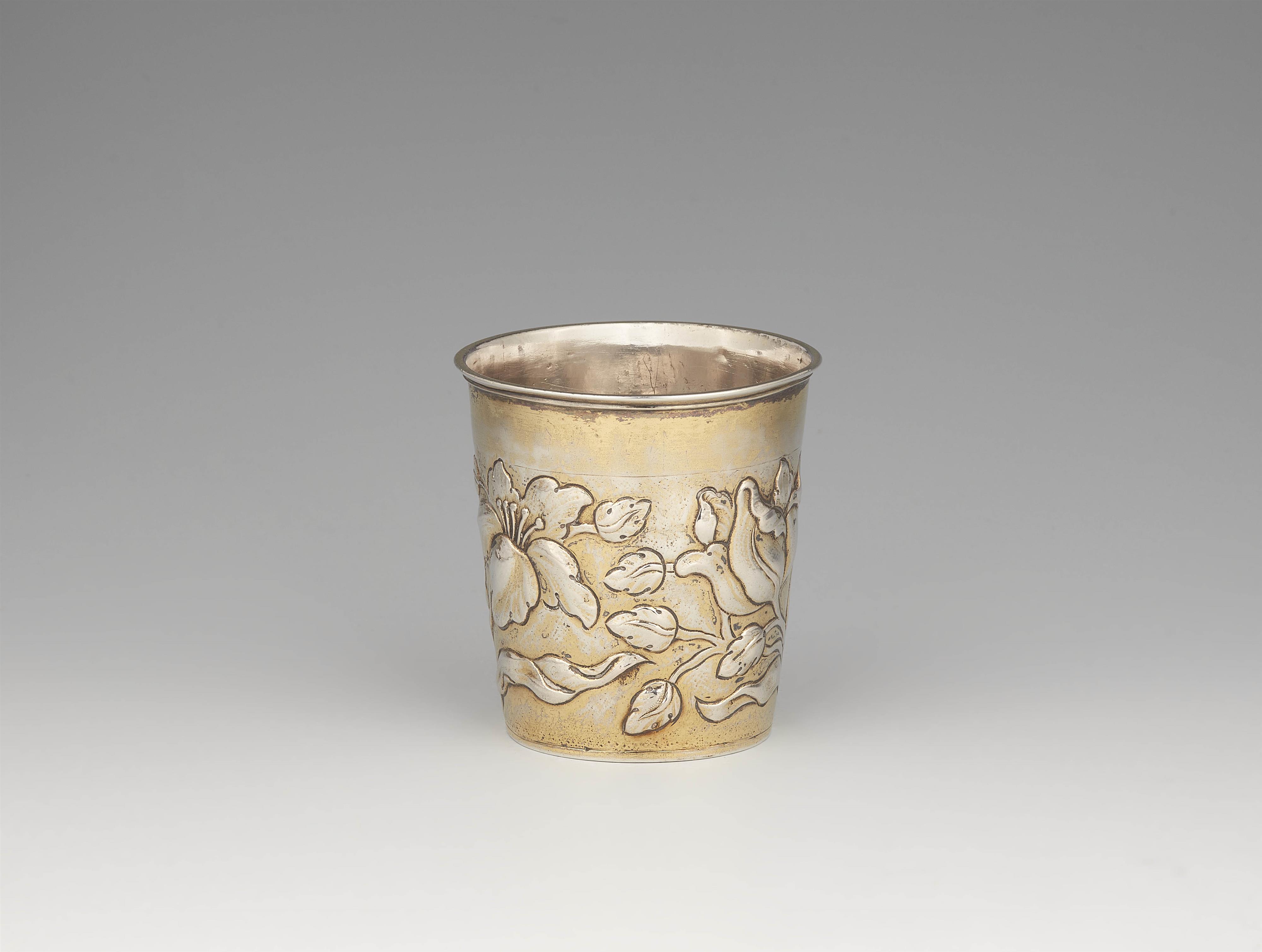 A parcel gilt Danish Baroque silver beaker - image-2