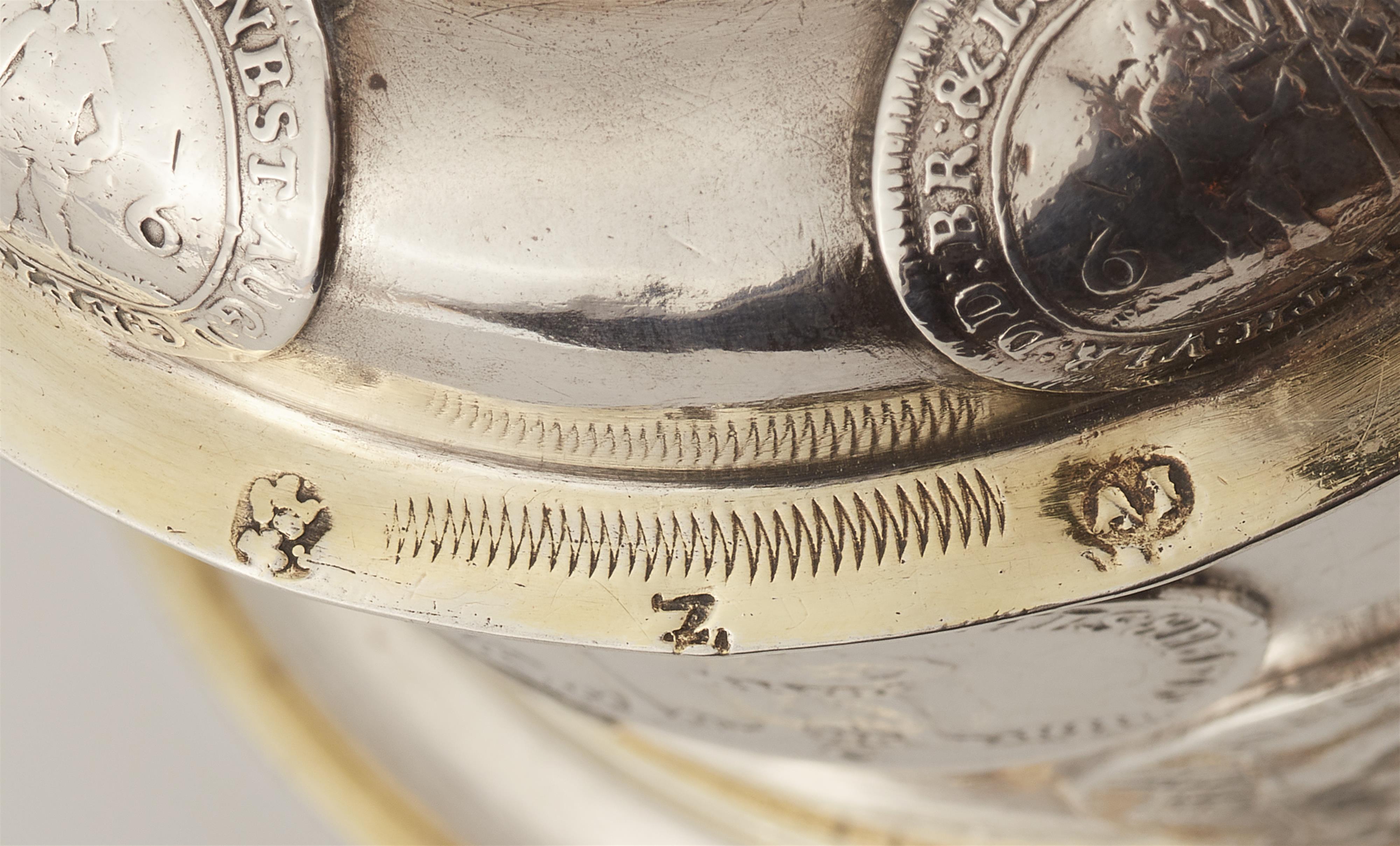 A Königsberg parcel gilt silver coin-set beaker - image-4