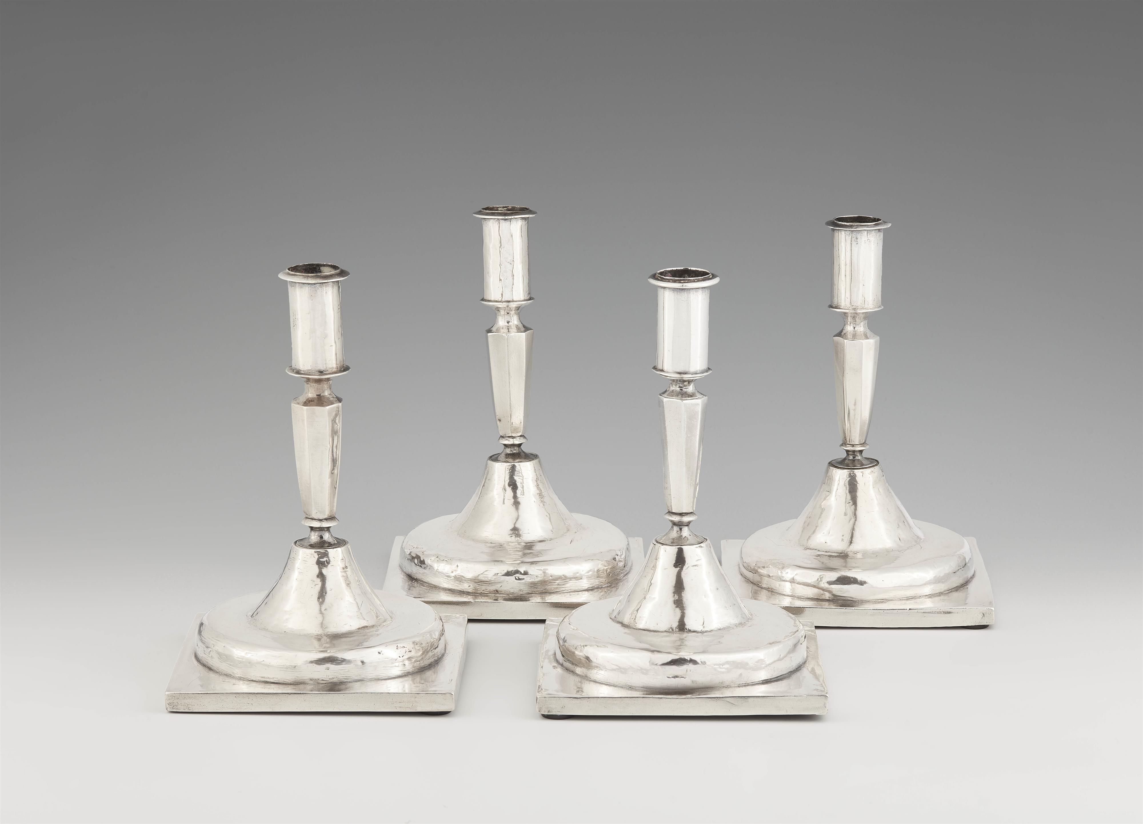 Four South American silver candlesticks - image-1