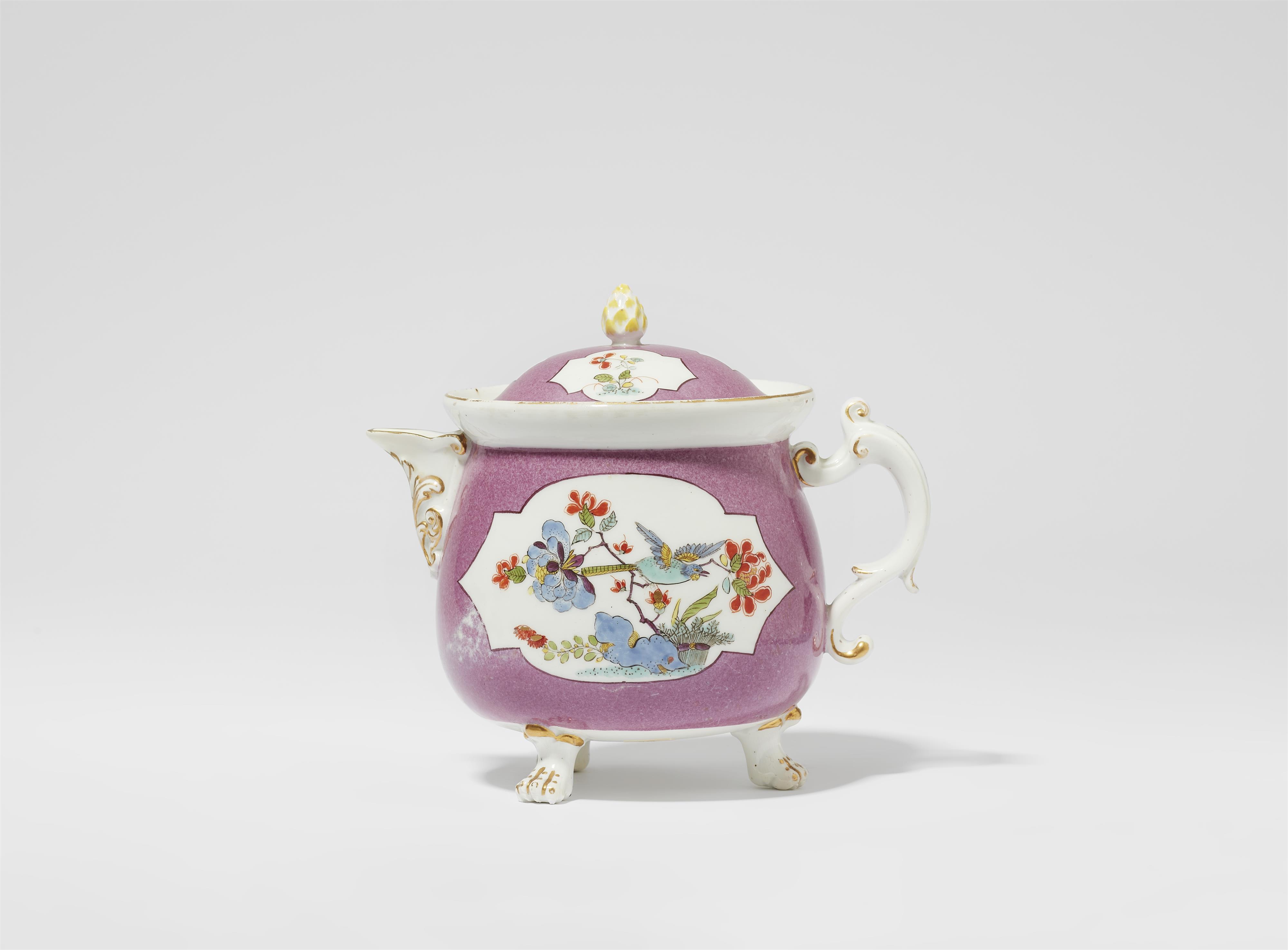 A Meissen porcelain soup bowl with purple ground - image-1