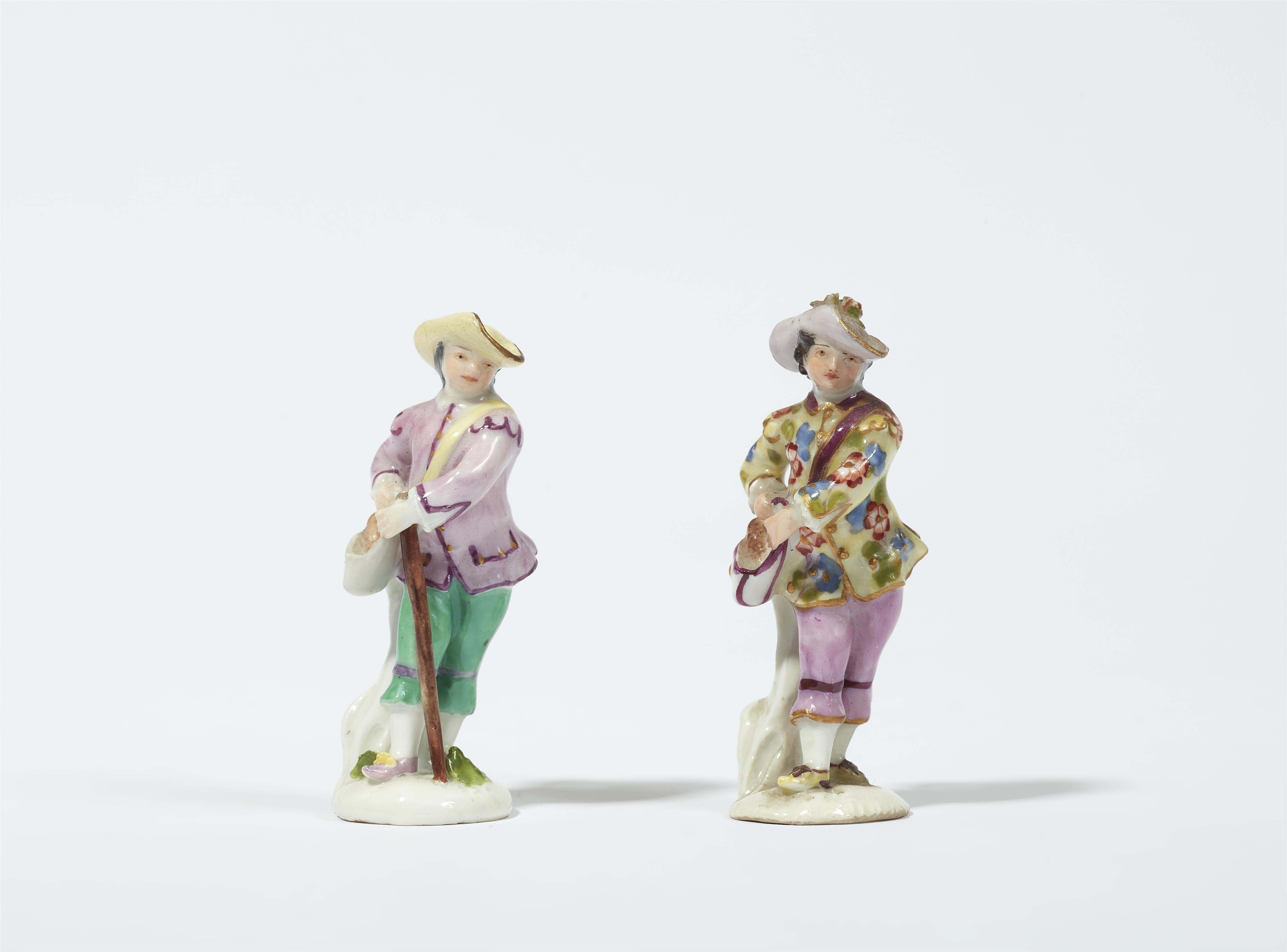 Two miniature Meissen porcelain figures of gentlemen as pilgrims - image-1