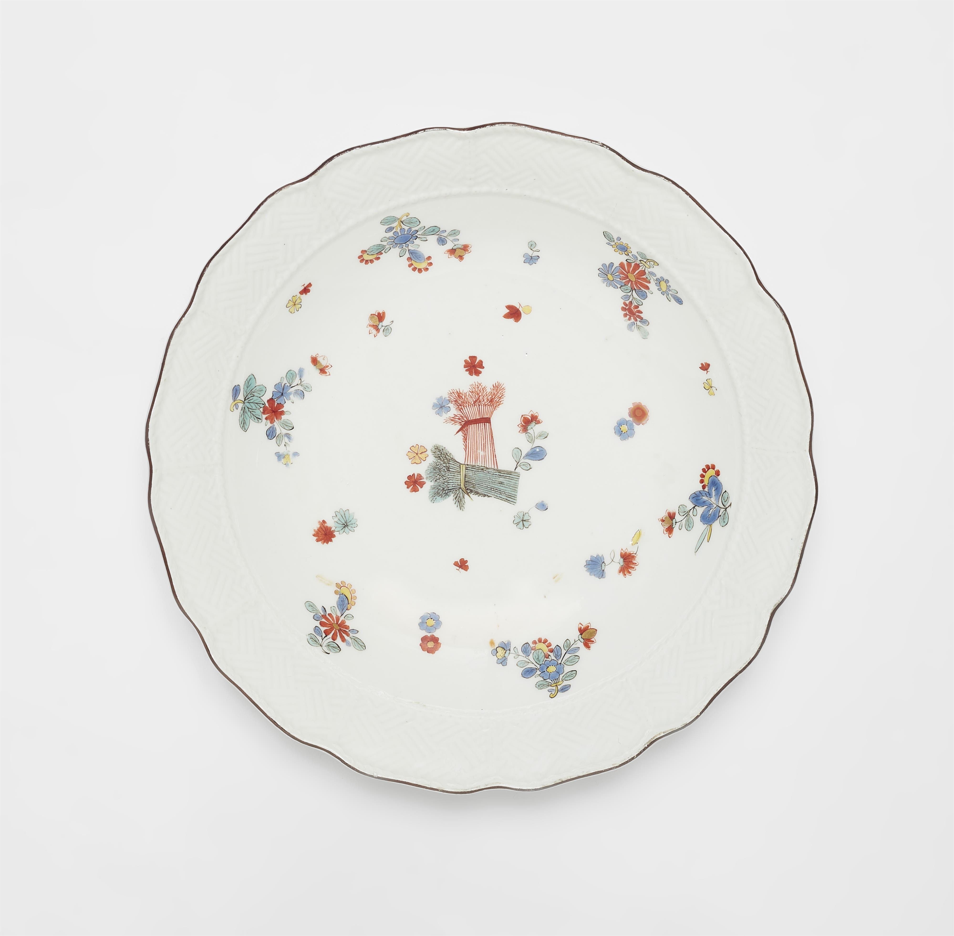 A Meissen porcelain dish with rice straw motifs - image-1