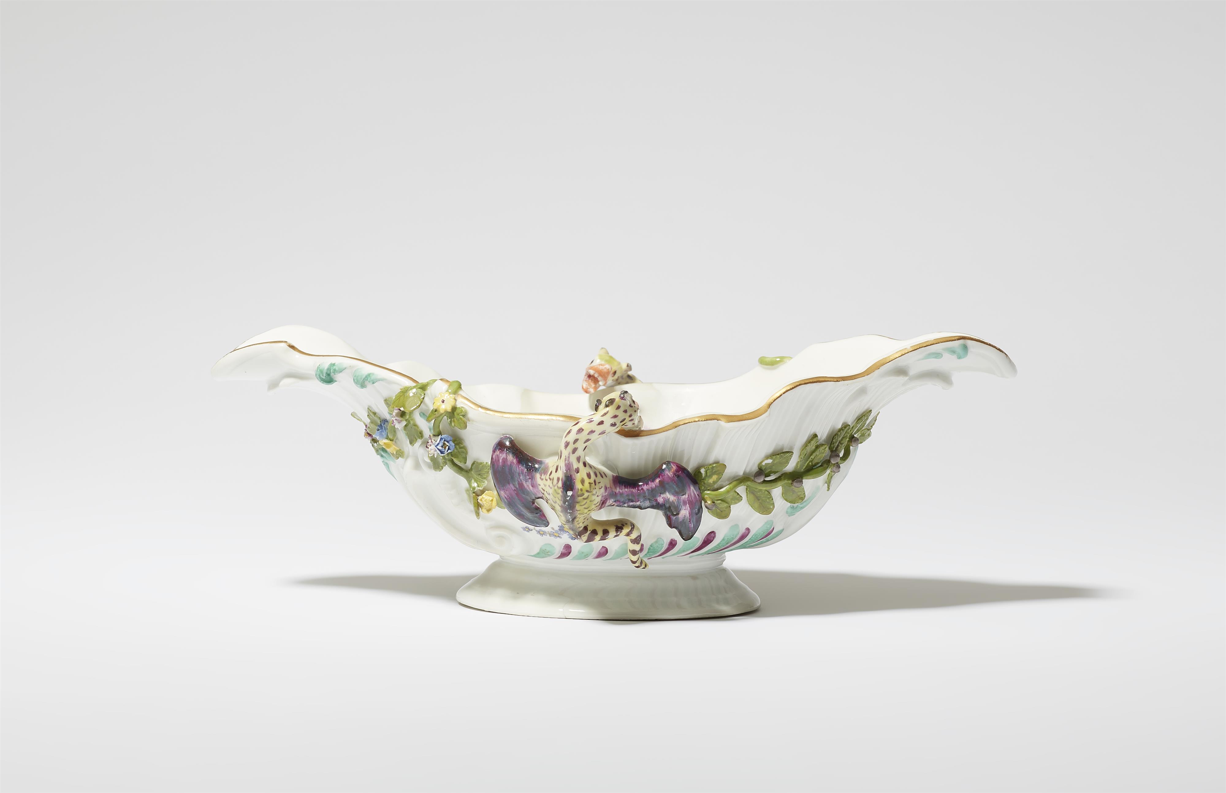 A Meissen porcelain sauce boat with dragons - image-2