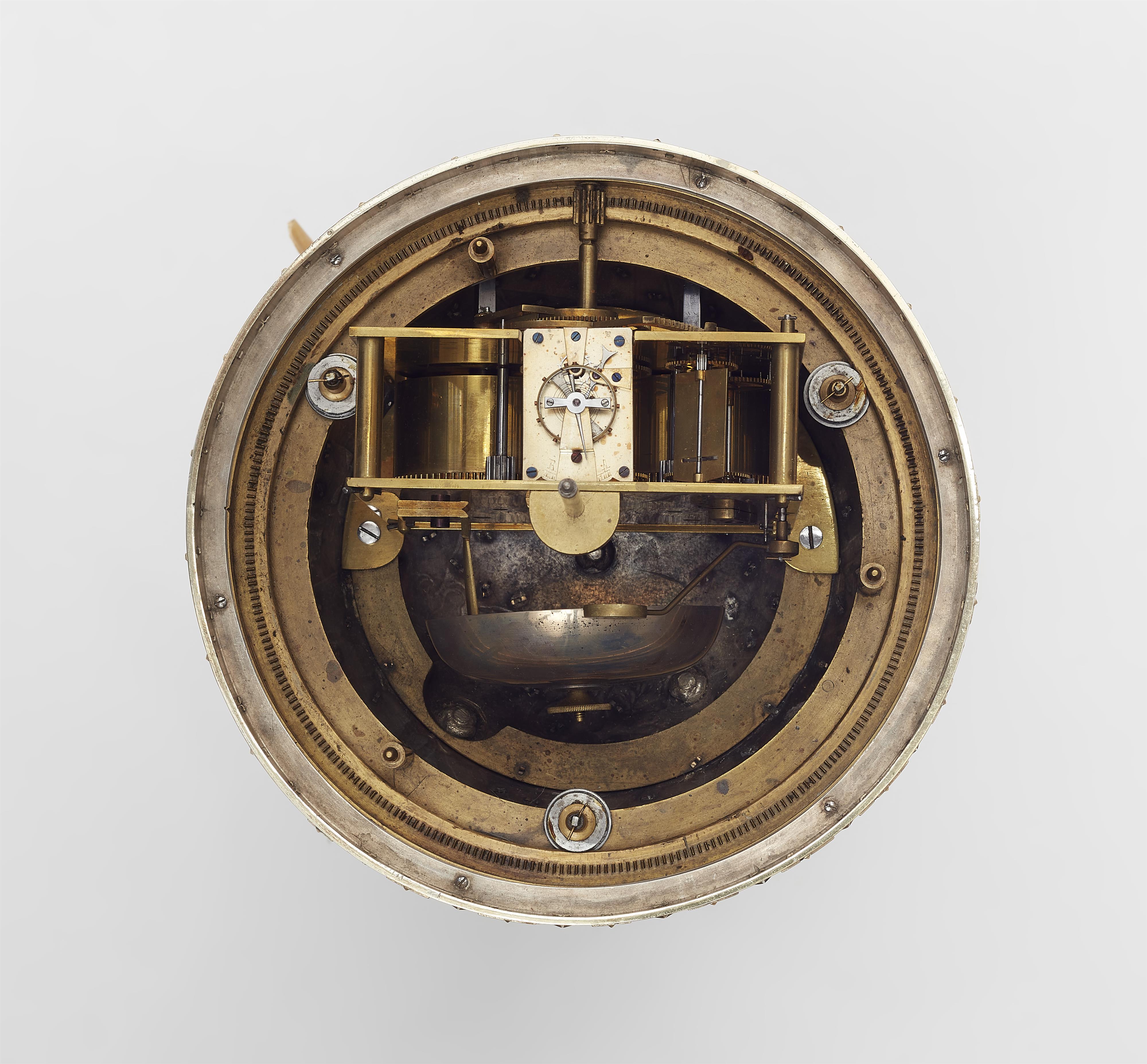 A large importamt table clock with Atlas and a celestial globe by Alexis Falize - image-4