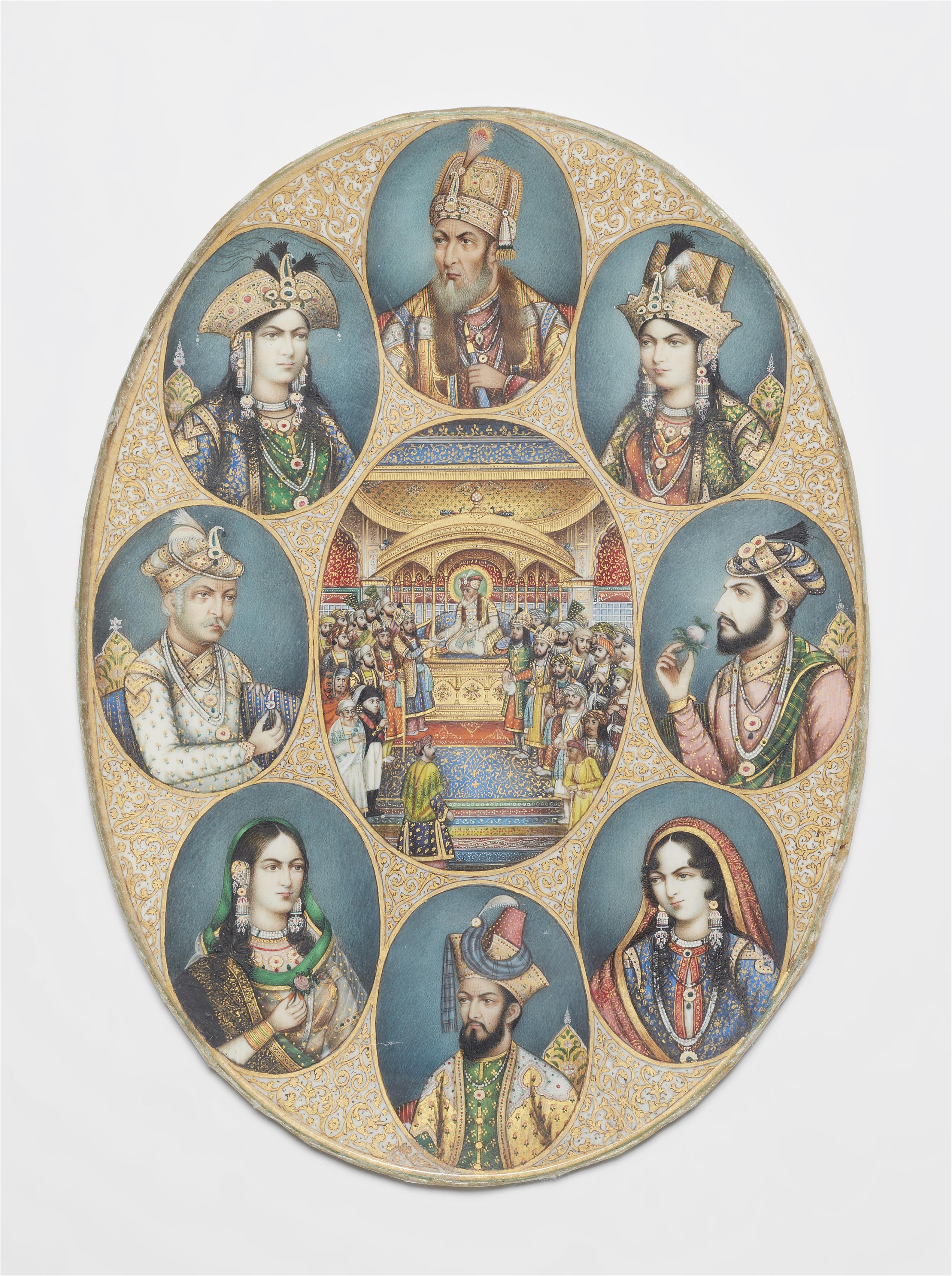 Eight portrait miniatures of an Indian princely family - image-1