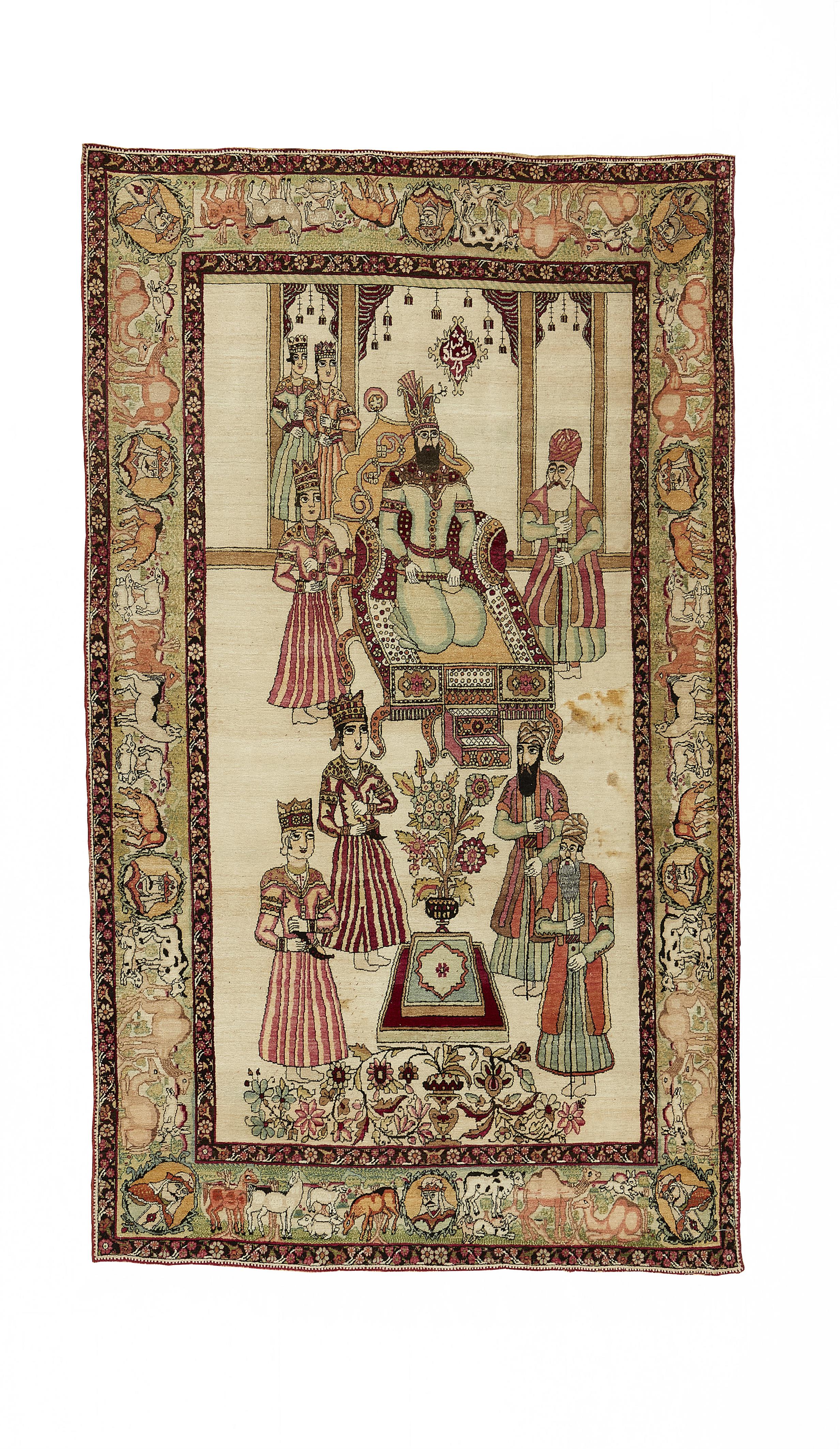 A Kerman Ravar rug with Nader Shah - image-1