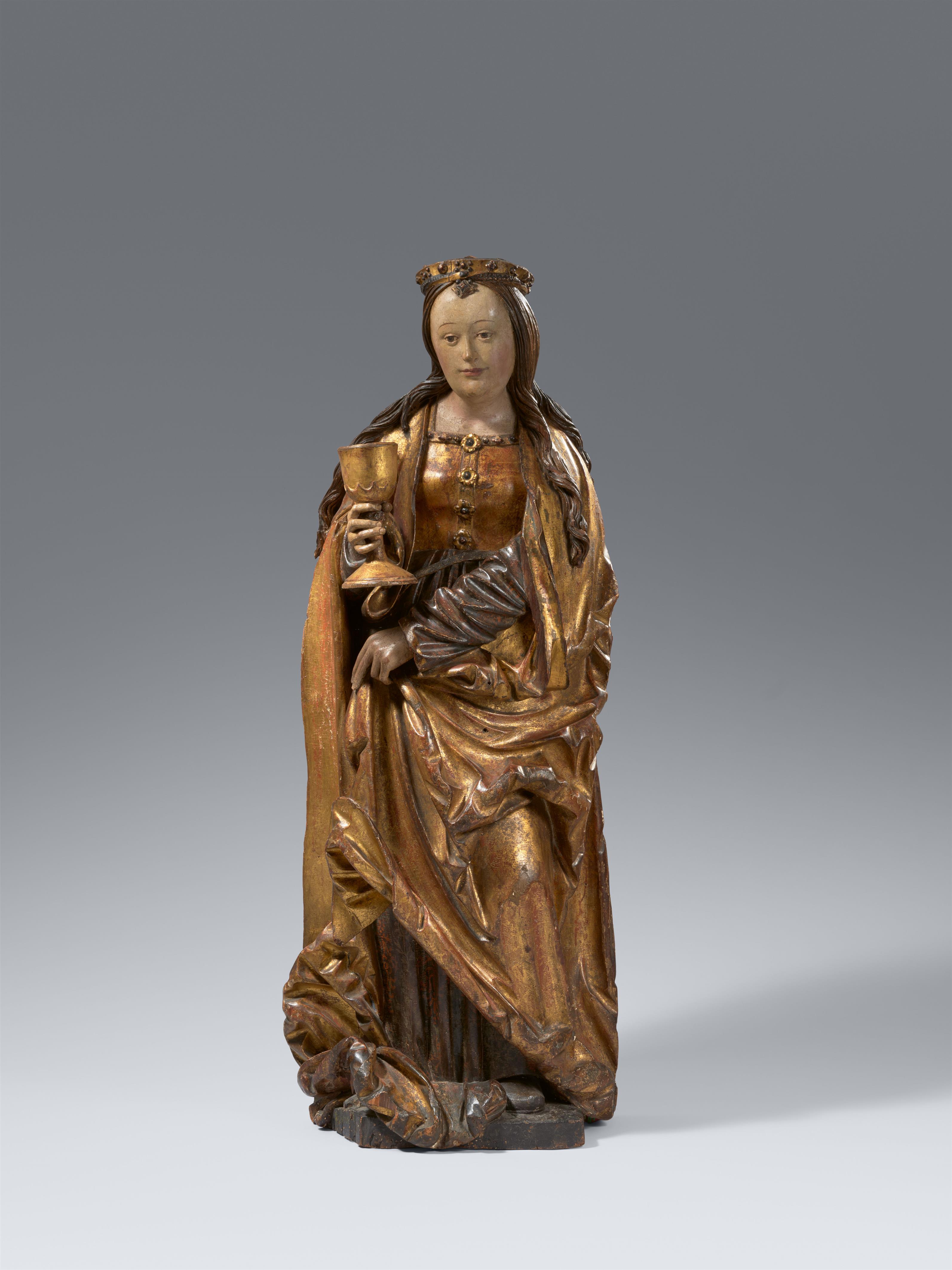 Jörg Lederer, circle of - A carved wood figure of St Barbara, circle of Jörg Lederer - image-1