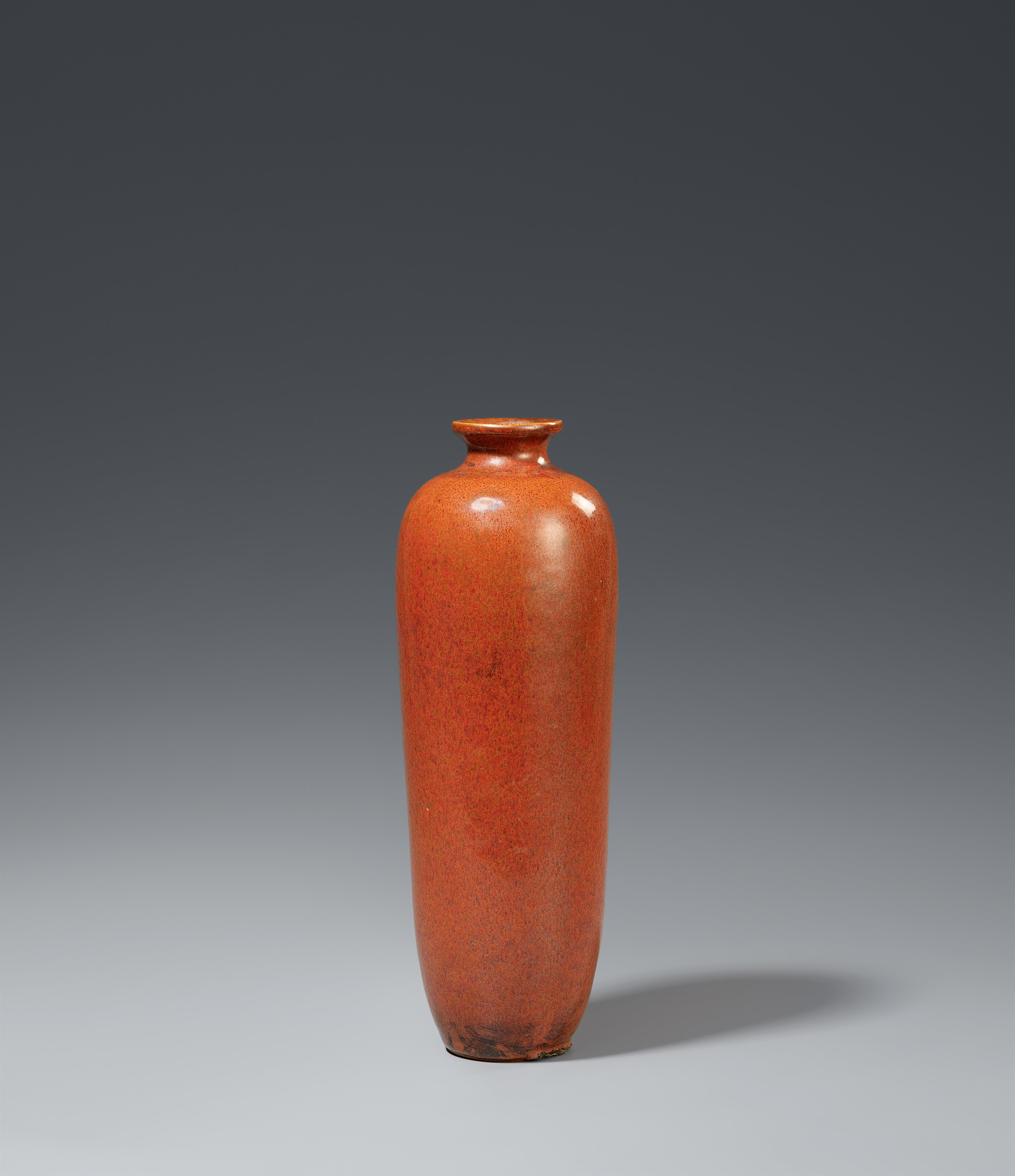 An iron-rust glazed vase. 20th century - image-1