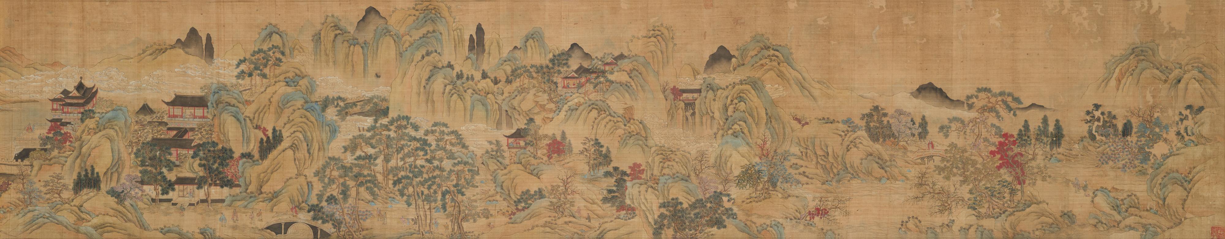 Mountain landscape with persons and buildings - image-1