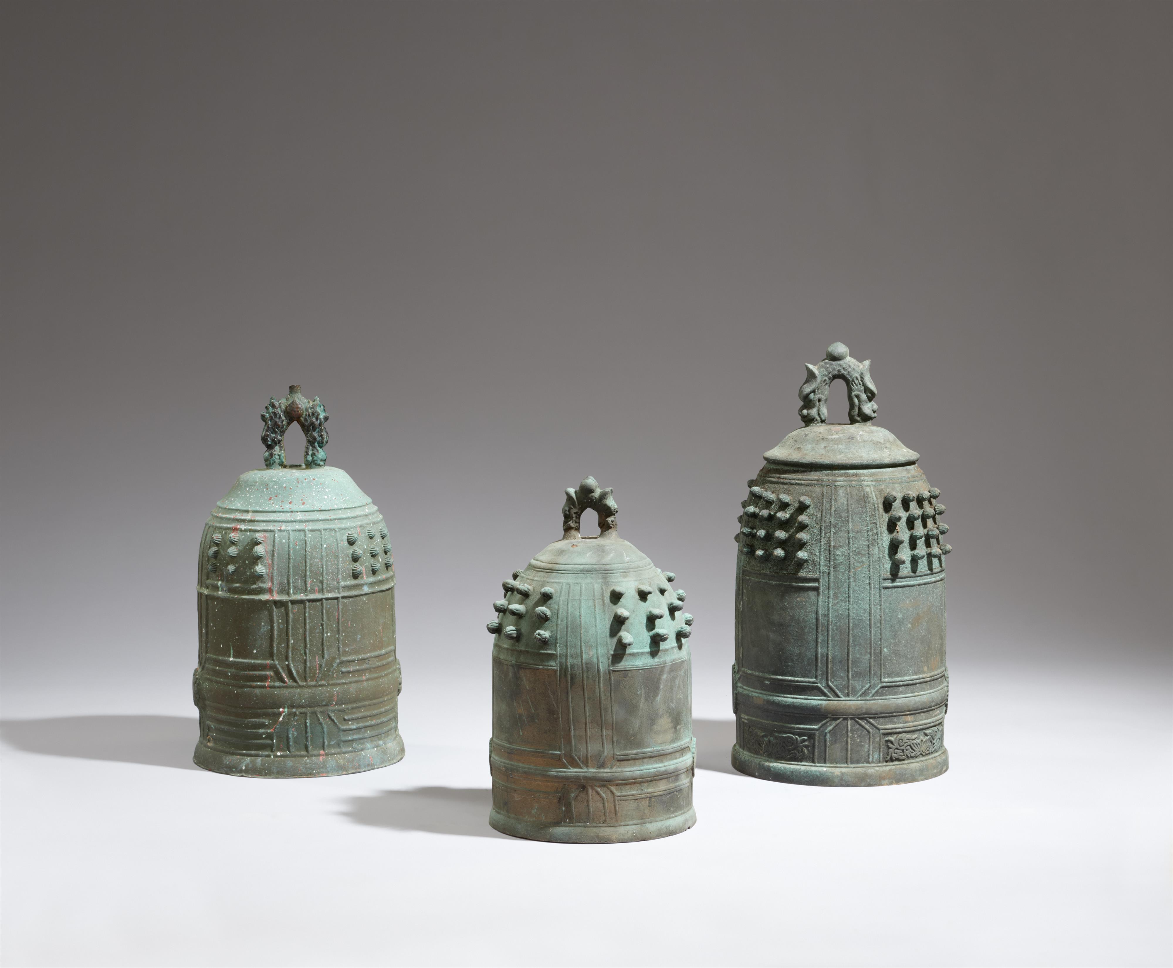 Three bronze temple bells (bonshō). 19/20th century - image-2