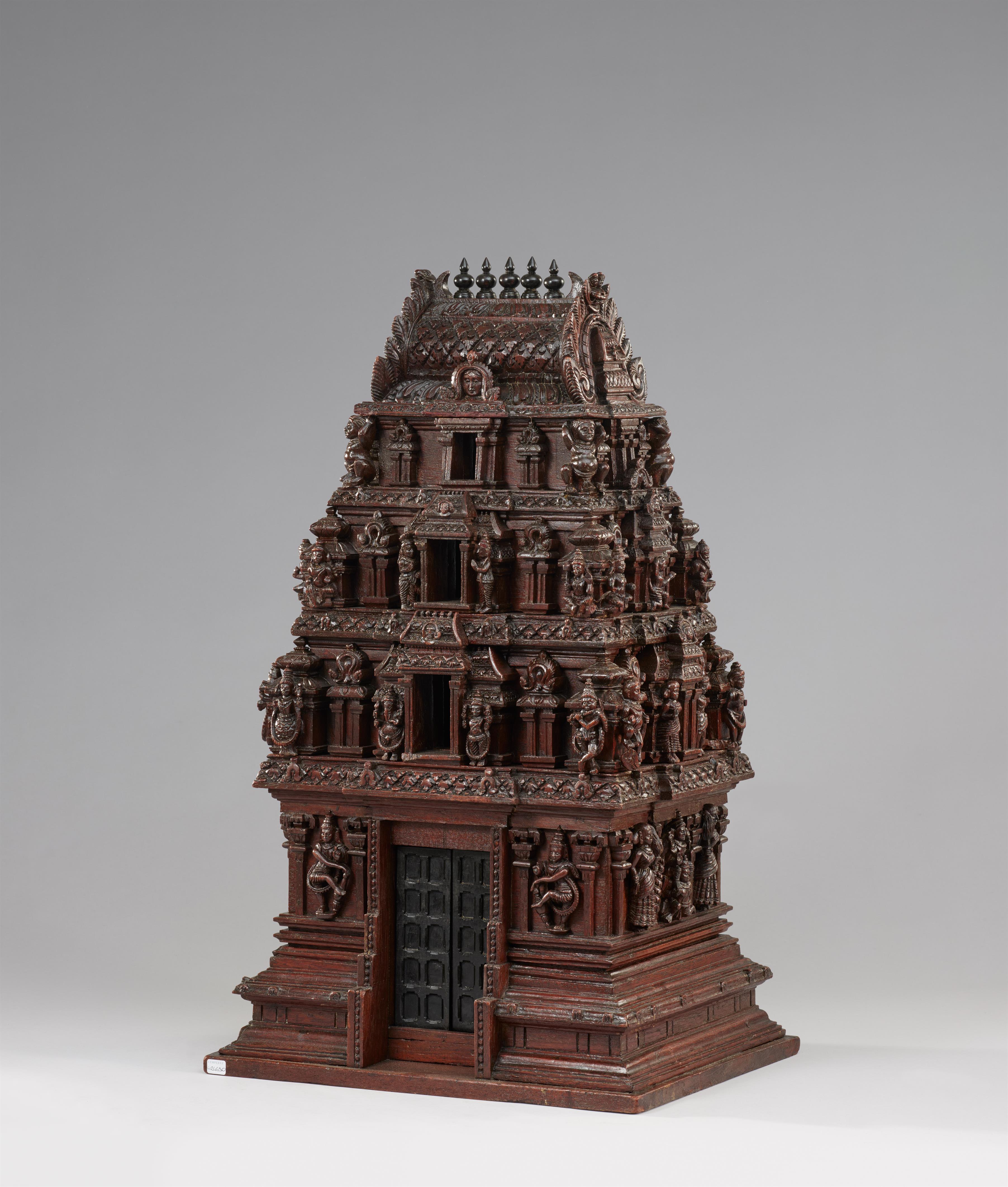 A Tamil Nadu teak wood model of a temple gate (gopuram)
Southern India. Late 19th/early 20th century - image-2