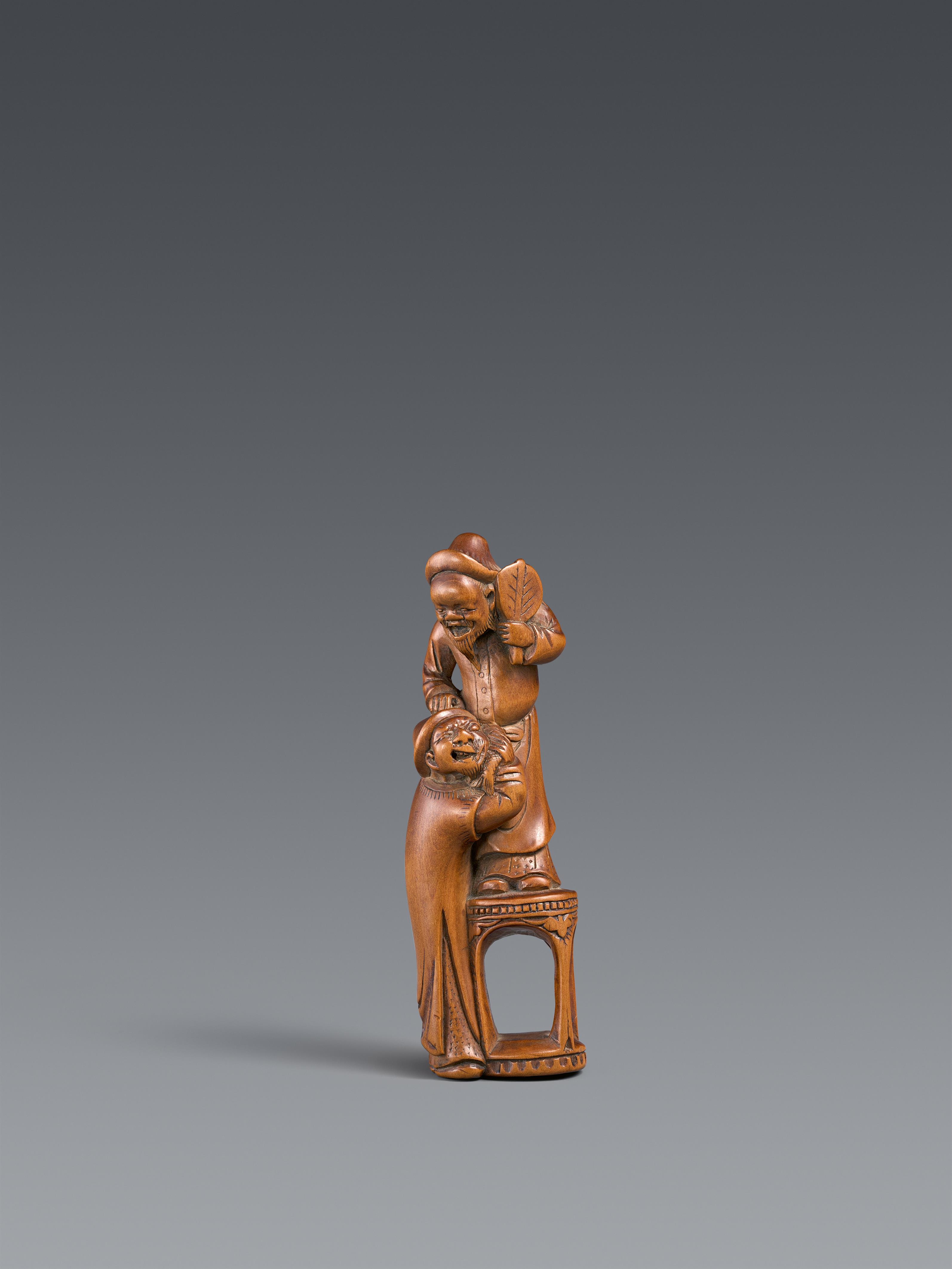 Siegel-Netsuke. Buchsbaum. 19. Jh. - image-1