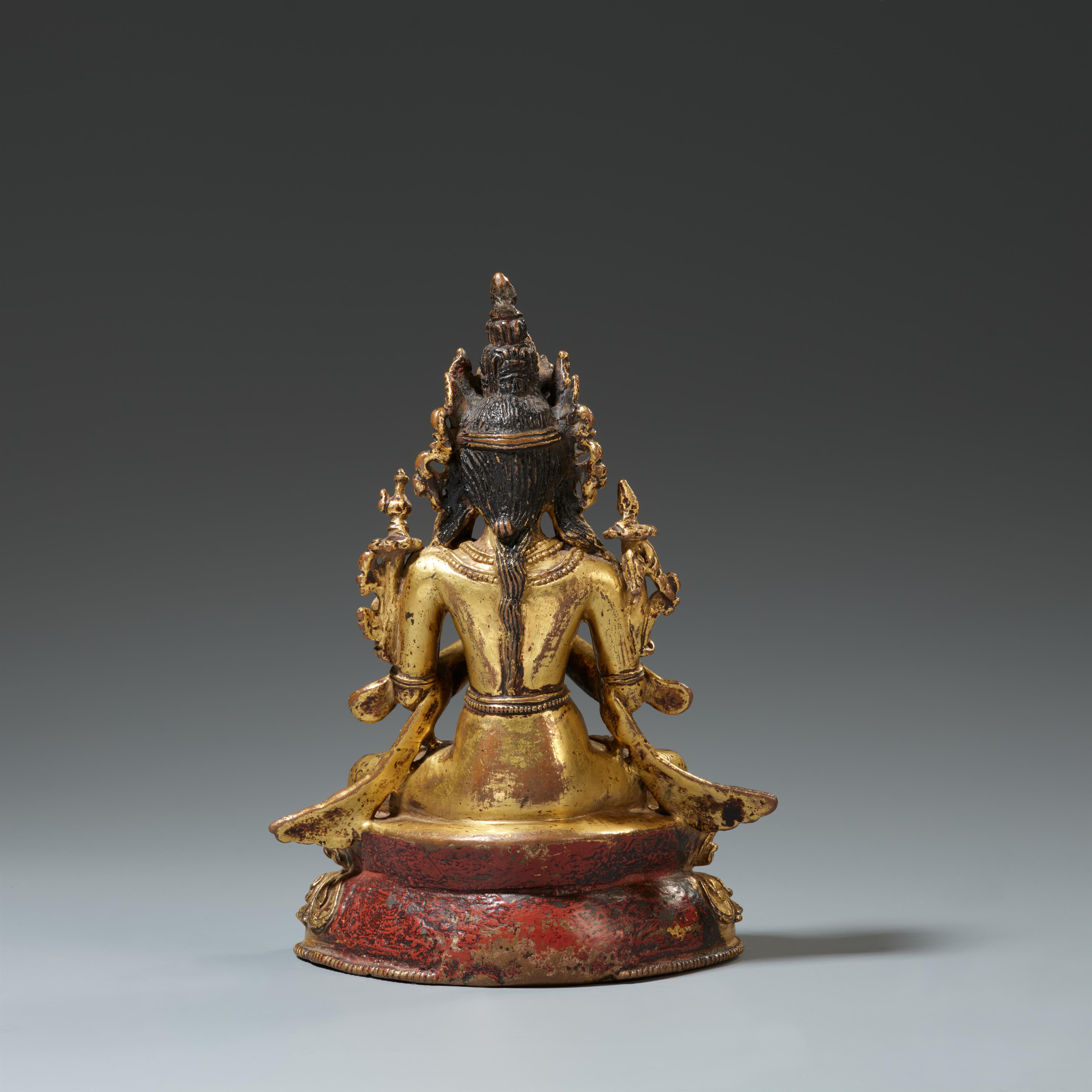 A Tibetan fire-gilt bronze of Bodhisattva Maitreya. 15th/16th century - image-3