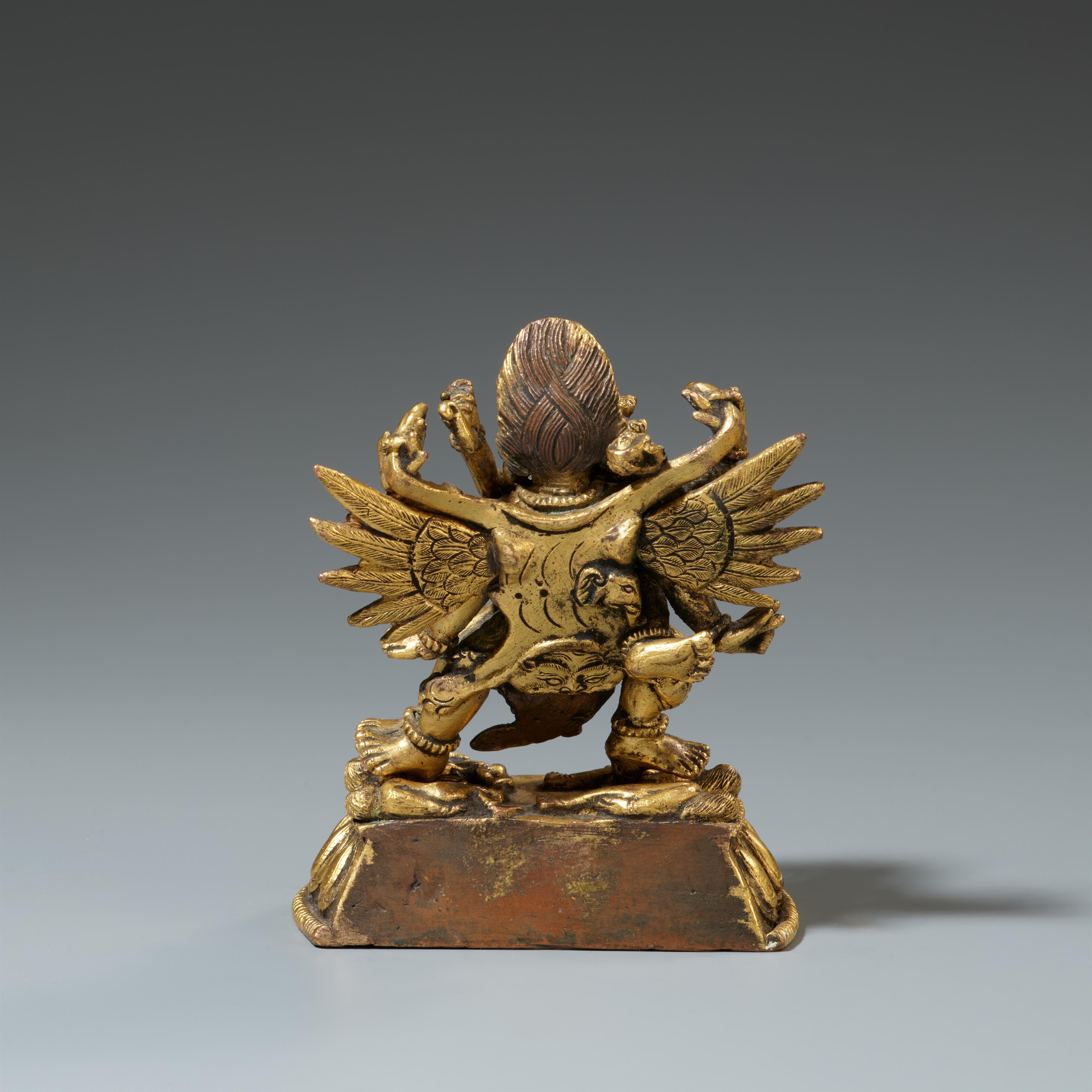 A Tibetan fire-gilt bronze figure of Hayagriva in yab-yum. 19th century - image-2