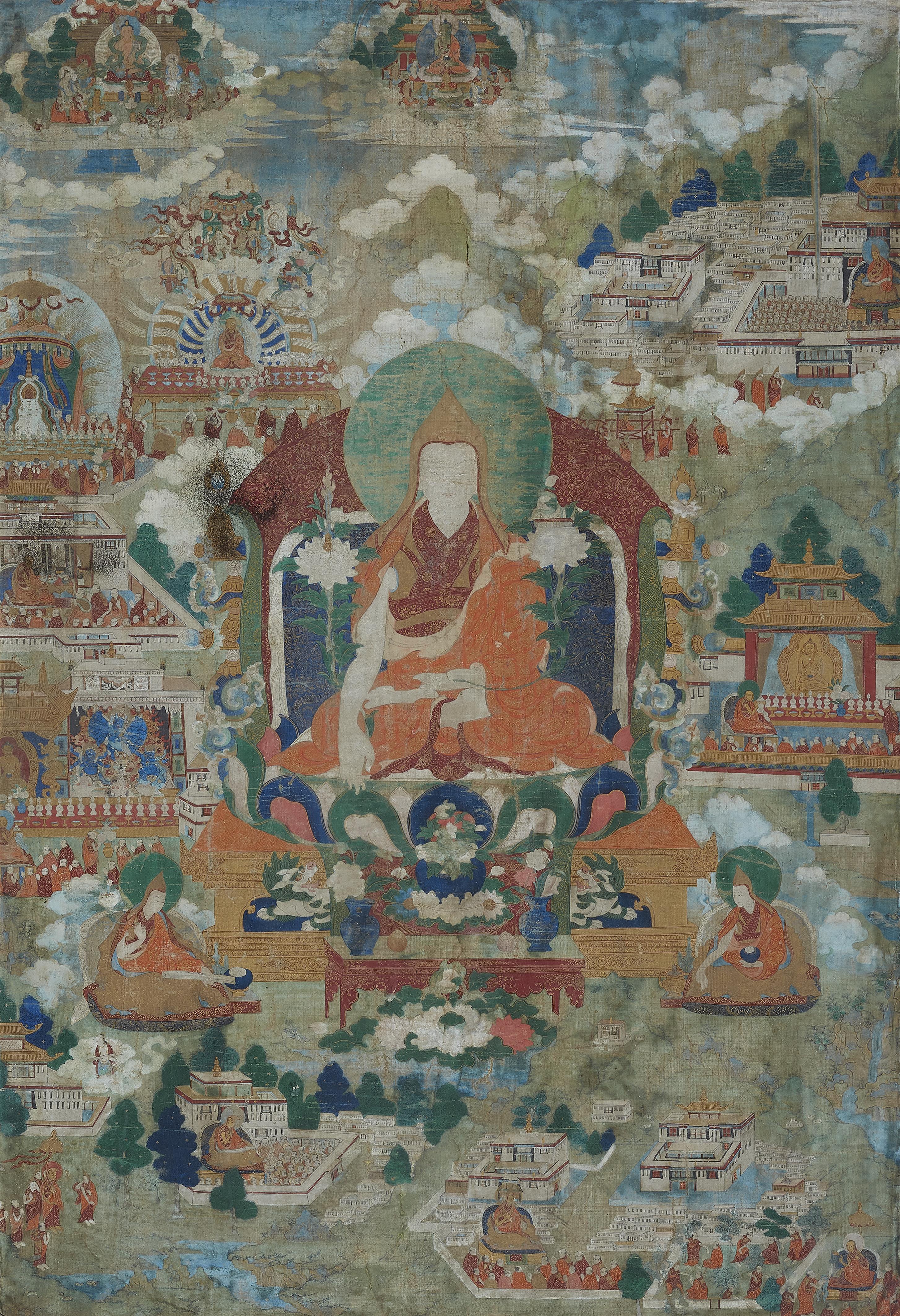 A fine Tibetan thangka of Tsongkhapa. 18th century - image-1