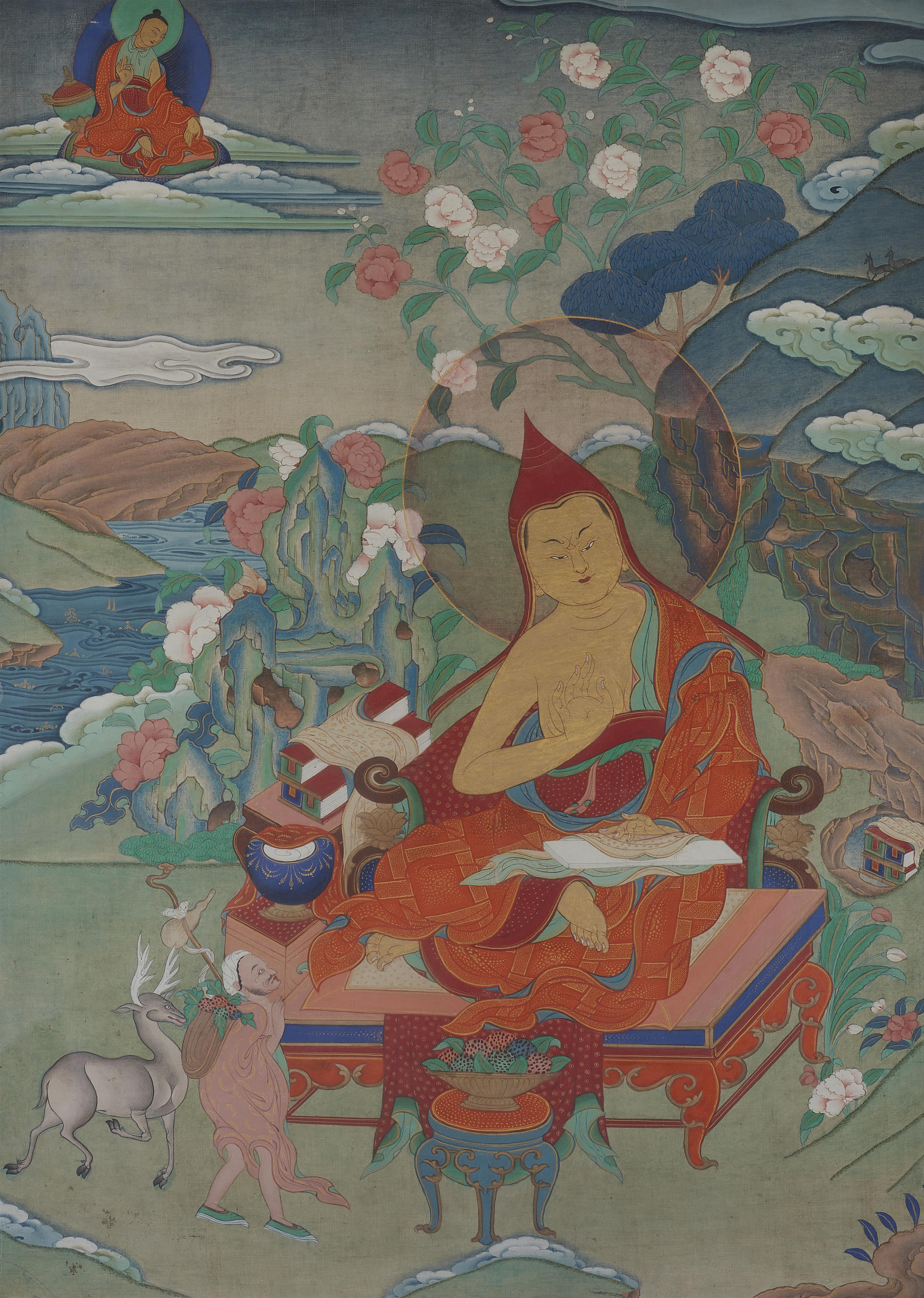 Five Tibetan thangka of Acaryas. Late 19th century - image-2