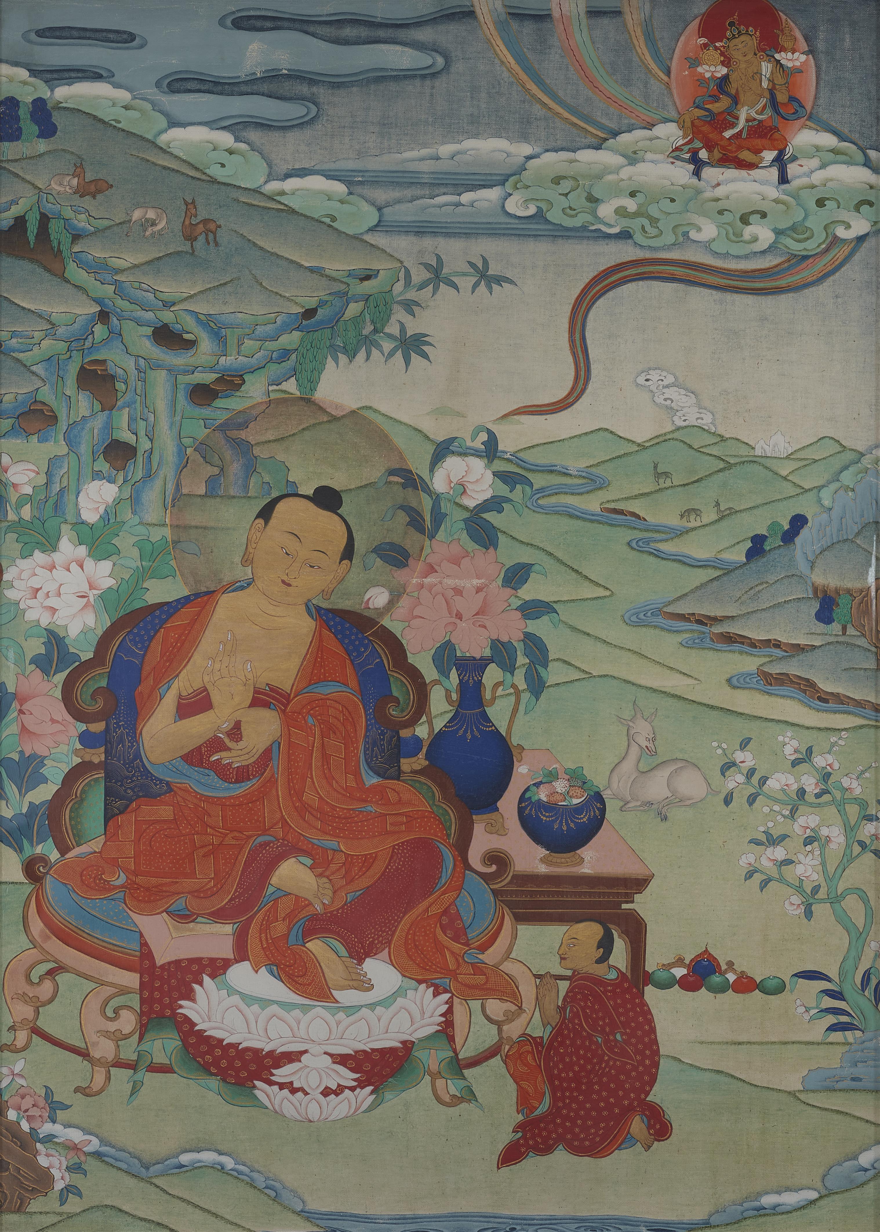 Five Tibetan thangka of Acaryas. Late 19th century - image-10