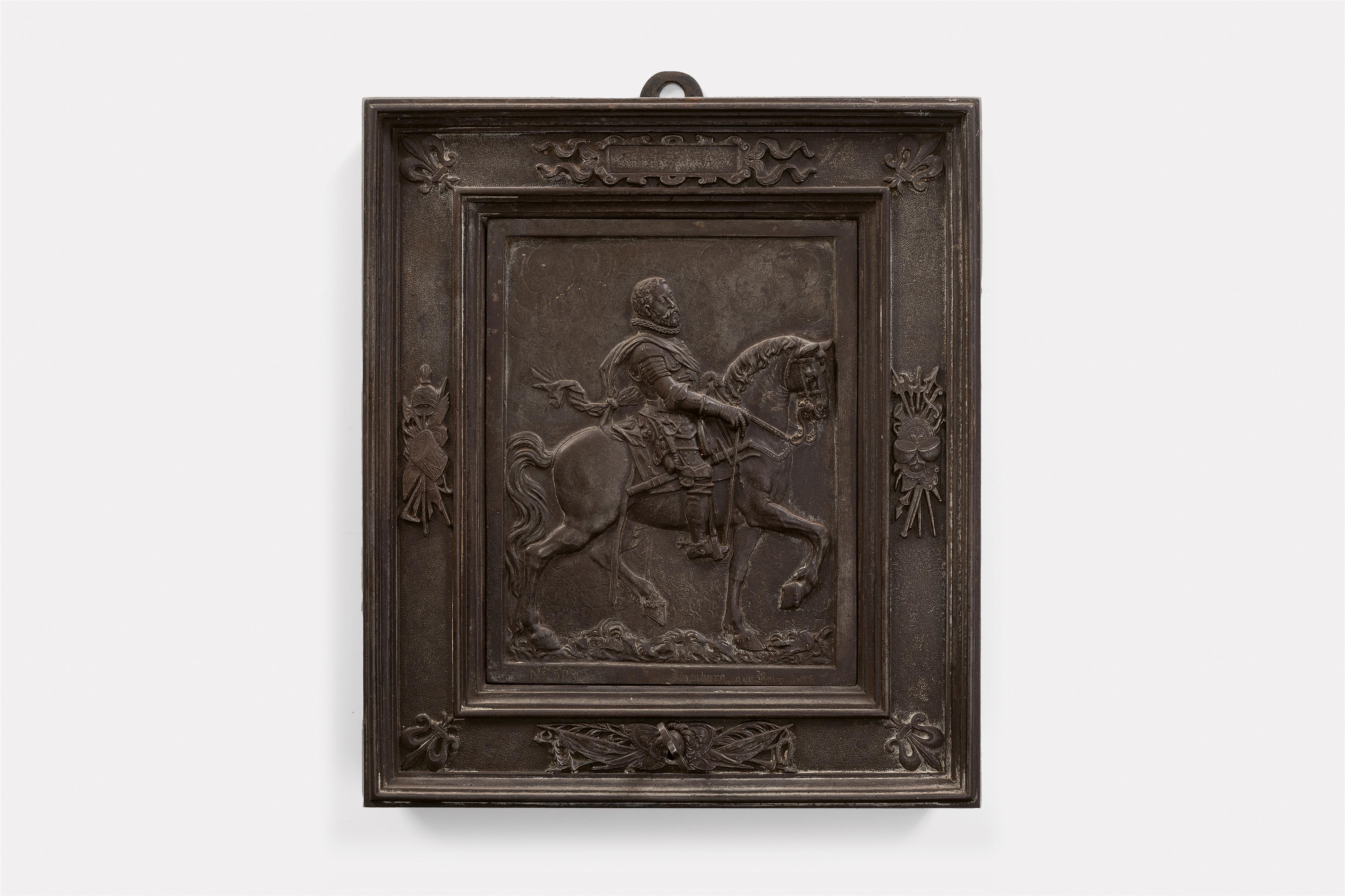 A key box with a cast iron plaque of Emperor Maximilian on horseback - image-1