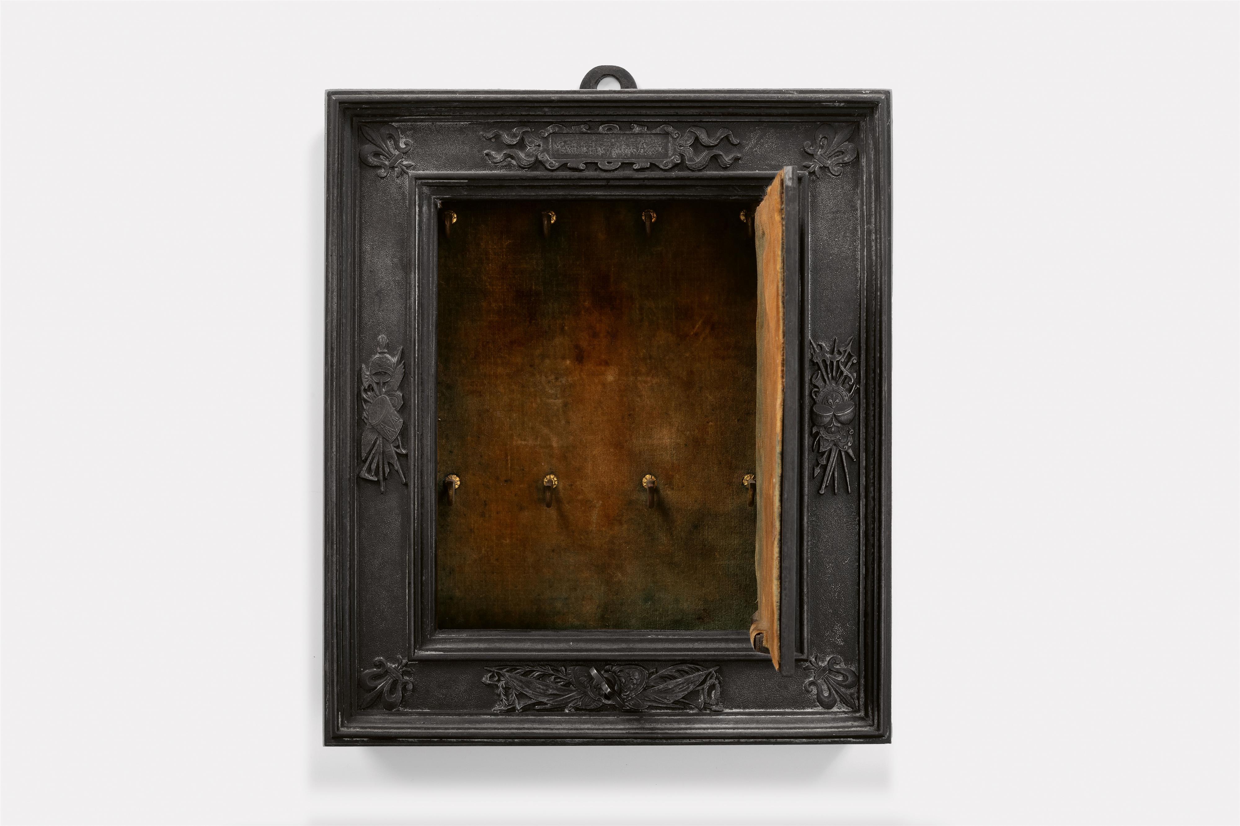A key box with a cast iron plaque of Emperor Maximilian on horseback - image-2