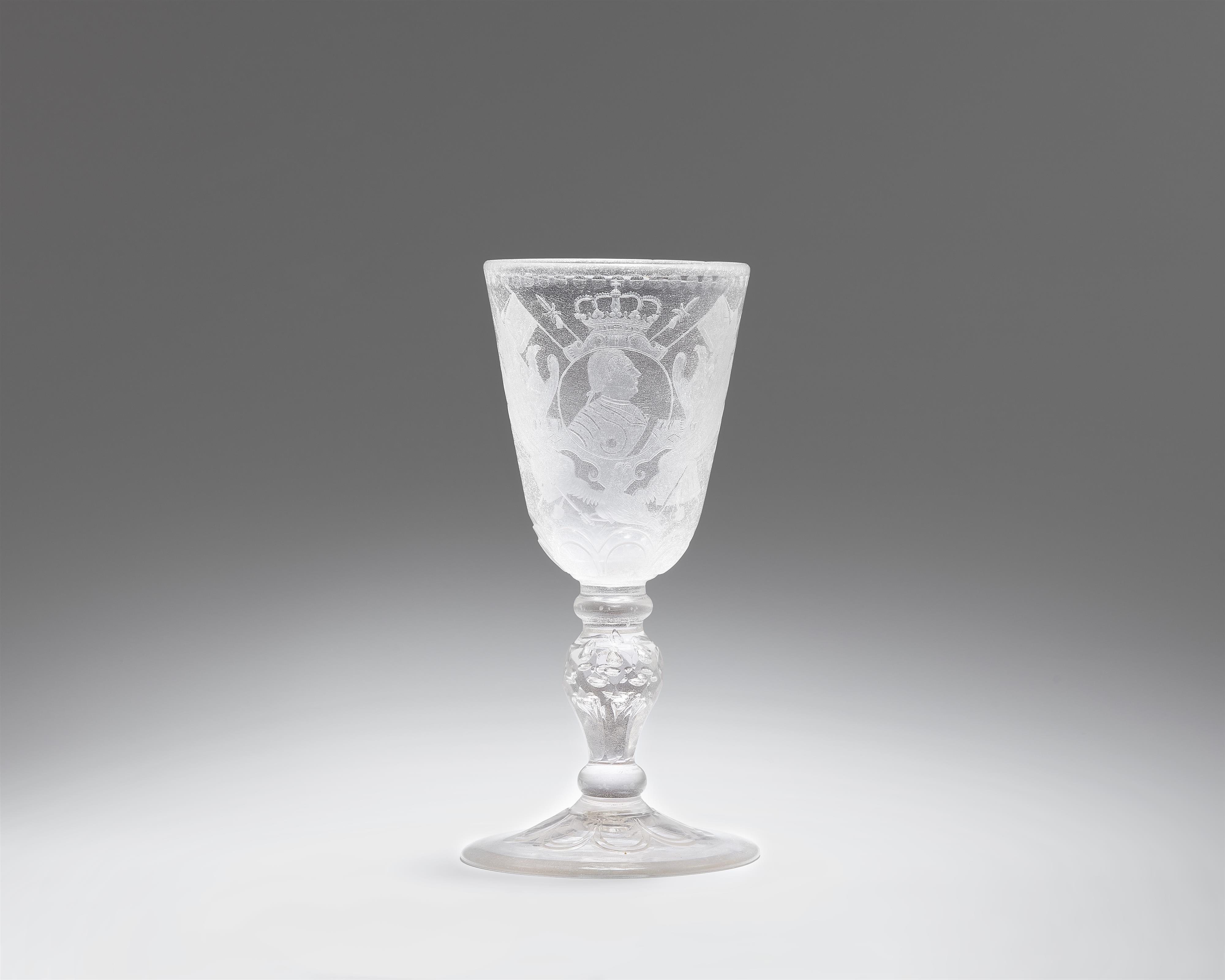 A cut glass goblet commemorating King Friedrich Wilhelm I - image-1