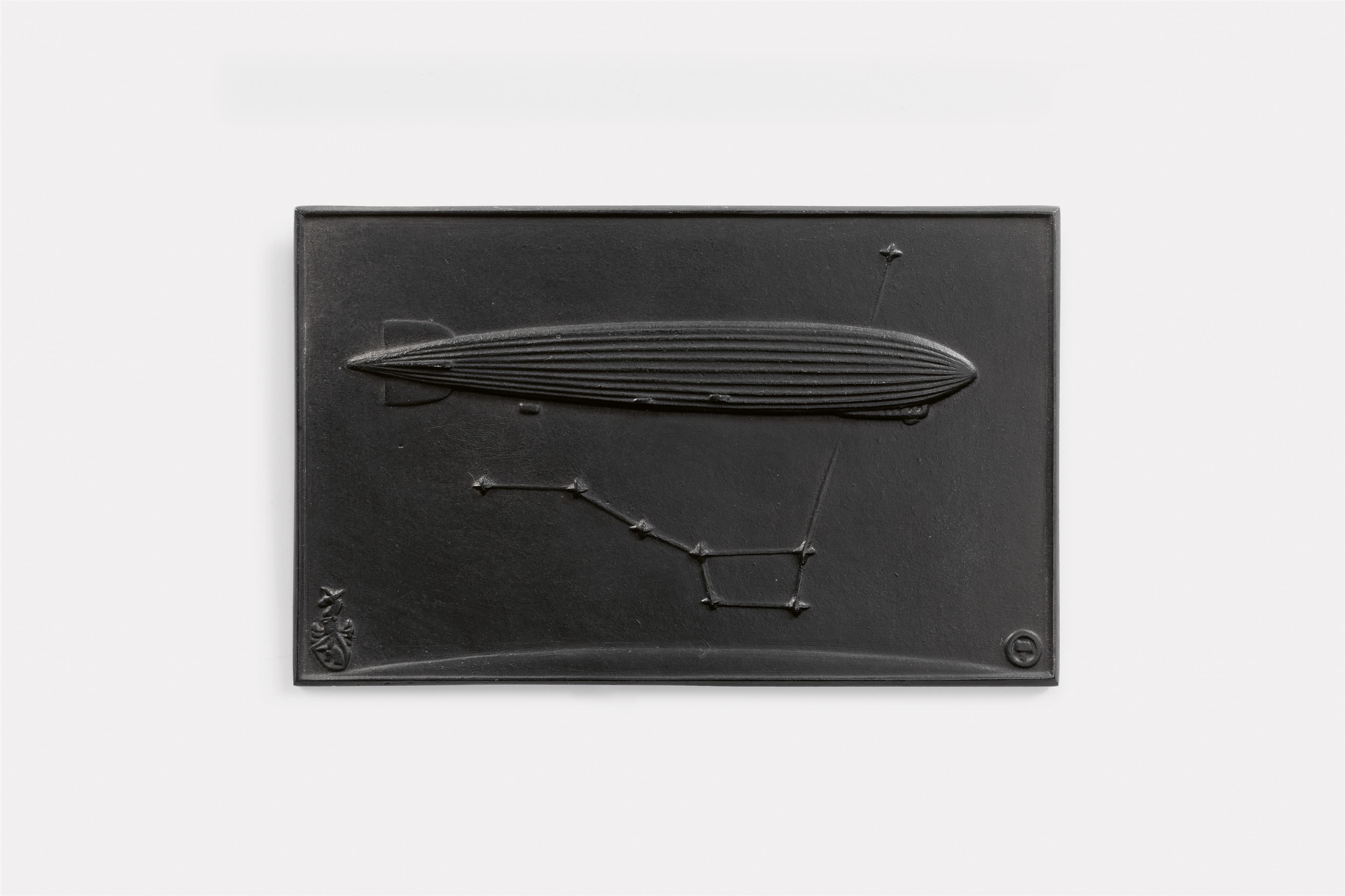 A cast iron plaque with Zeppelin by the Ursa Major constellation - image-1