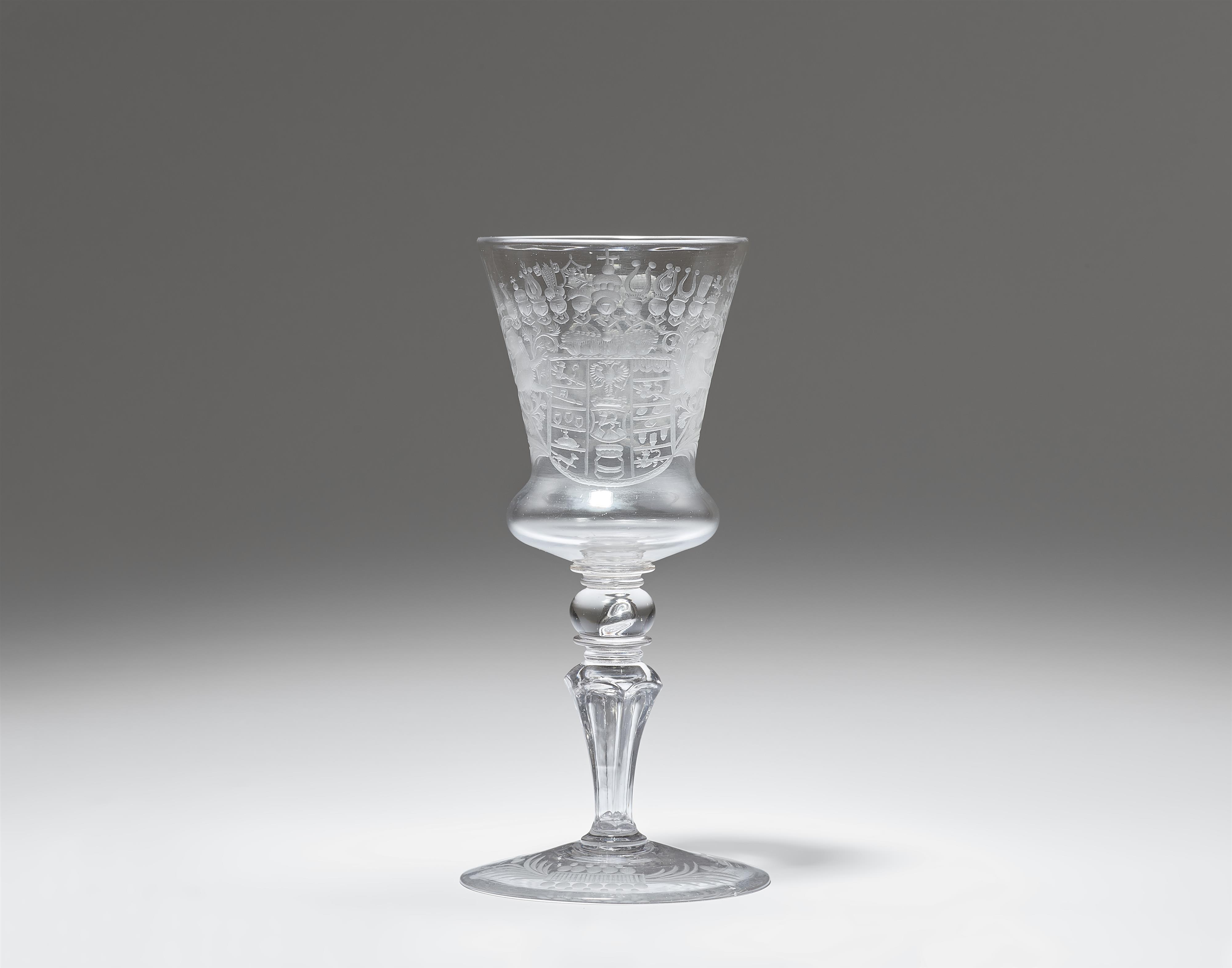 A cut glass goblet with the arms of Imperial Count Friedrich Karl von Schönborn-Buchheim - image-1