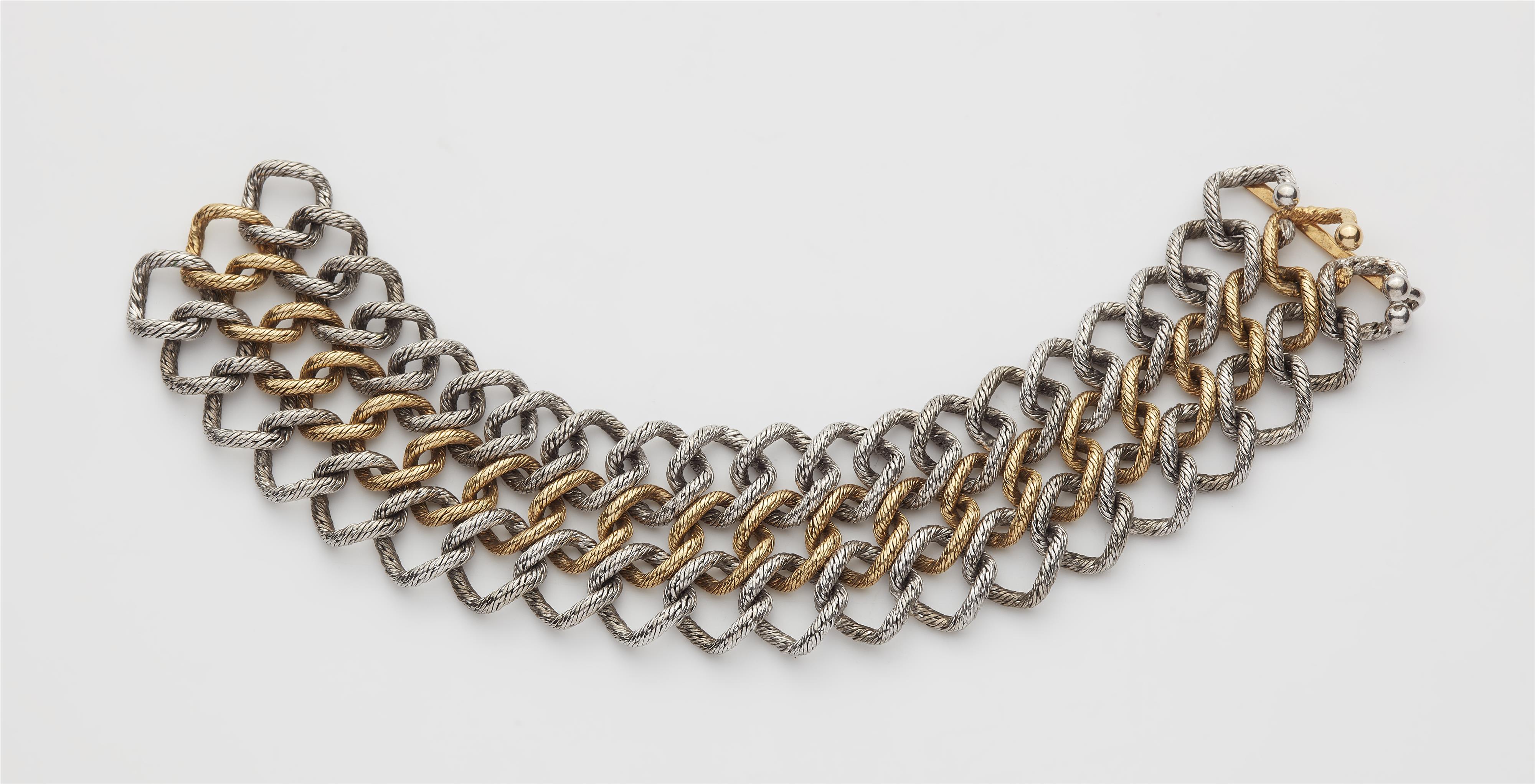 A probably American 18k bicolour gold chain bracelet. - image-1