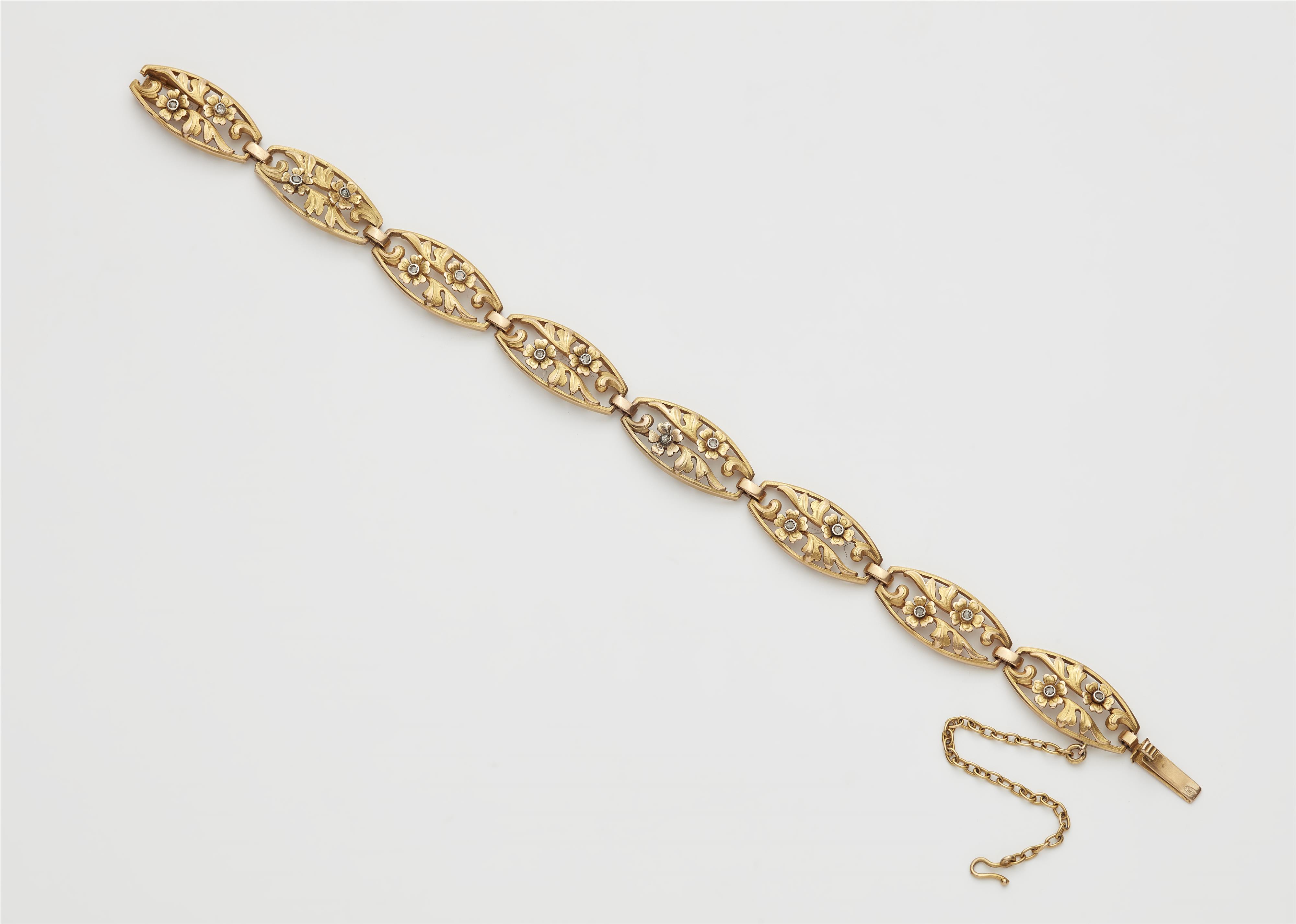 An 18 K gold and diamond Belle Epoque bracelet - image-1