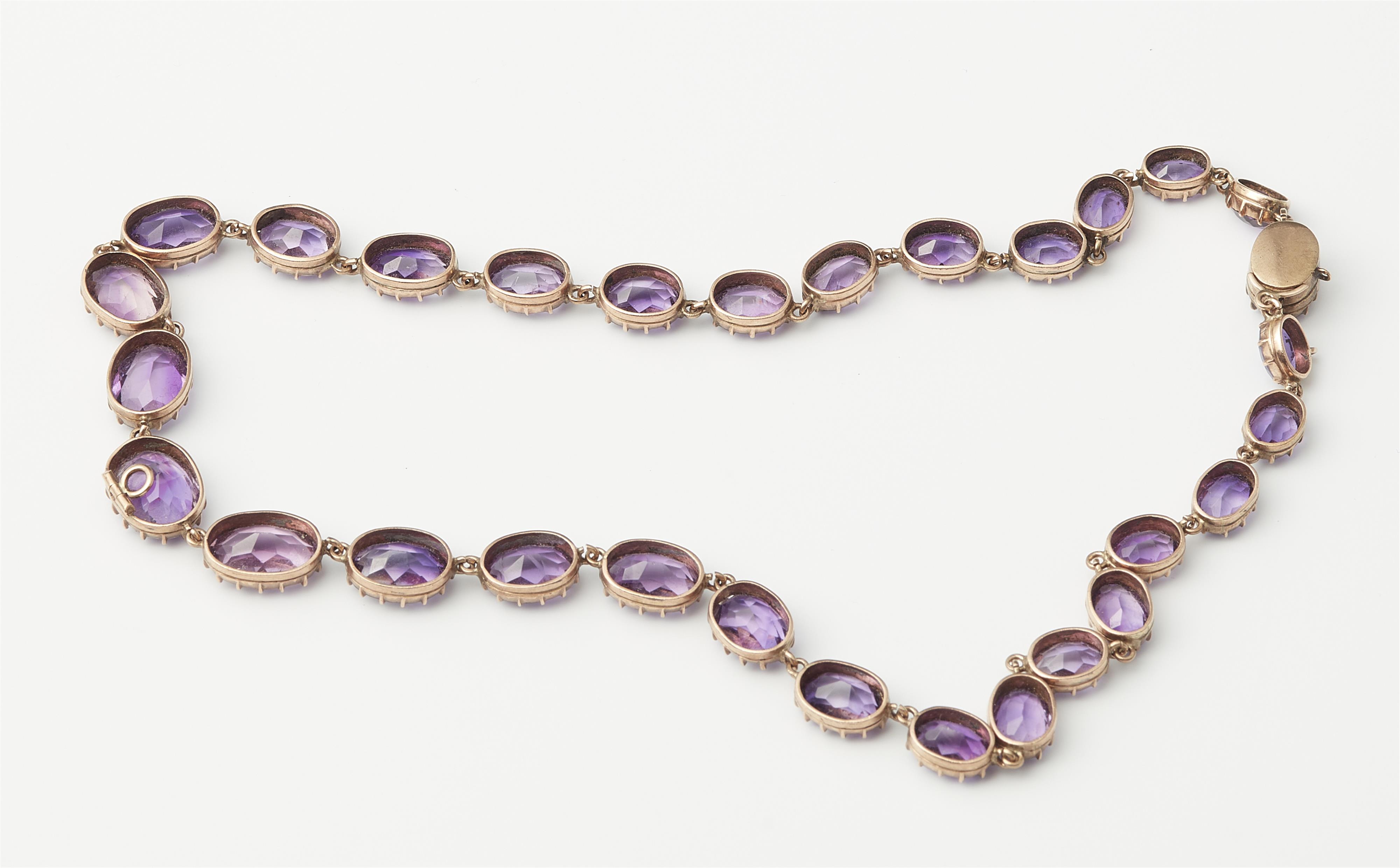 A Victorian 14k red gold and graduated amethyst necklace. - image-2