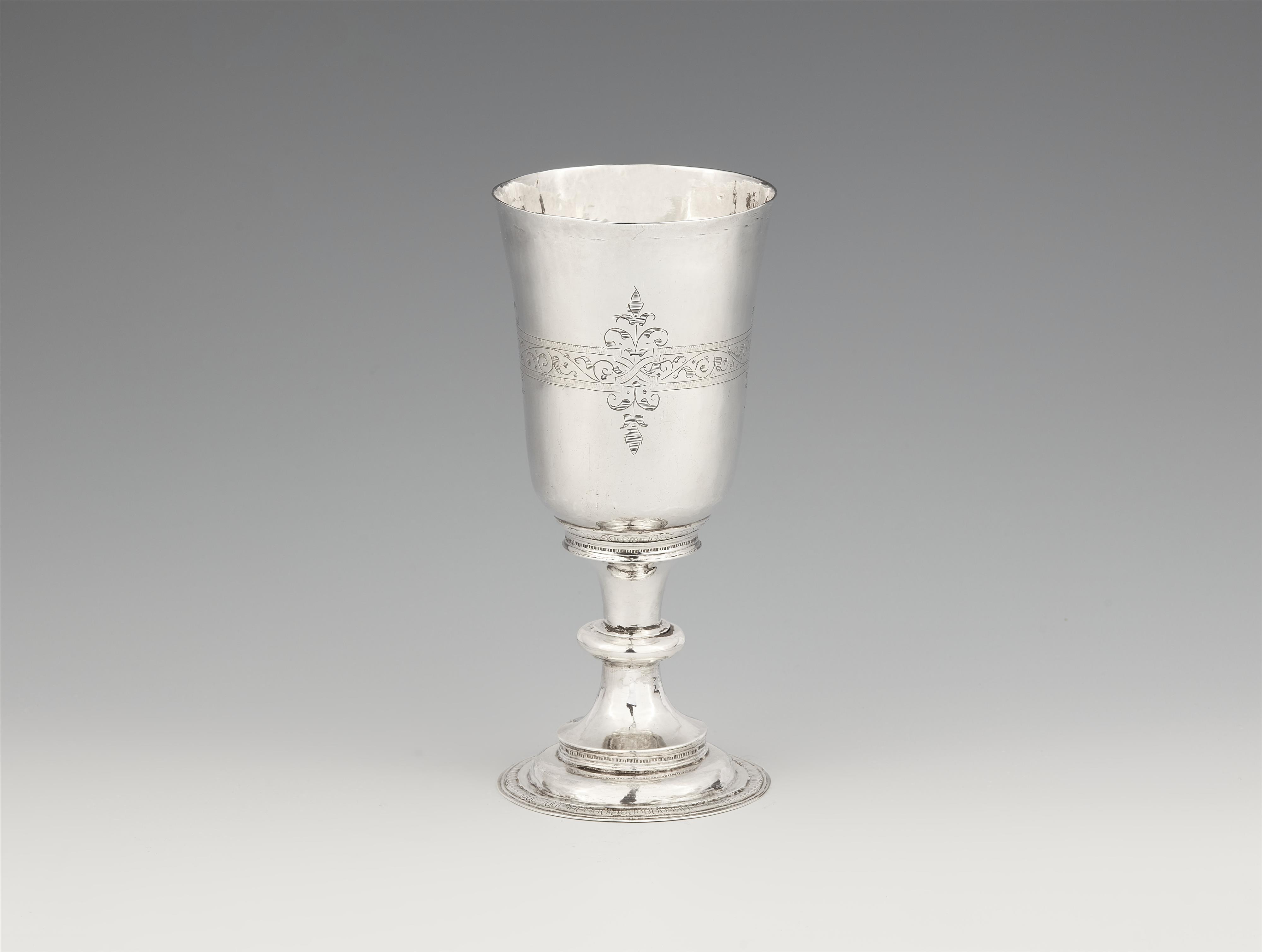 A museum quality Elisabethan silver communion chalice - image-1