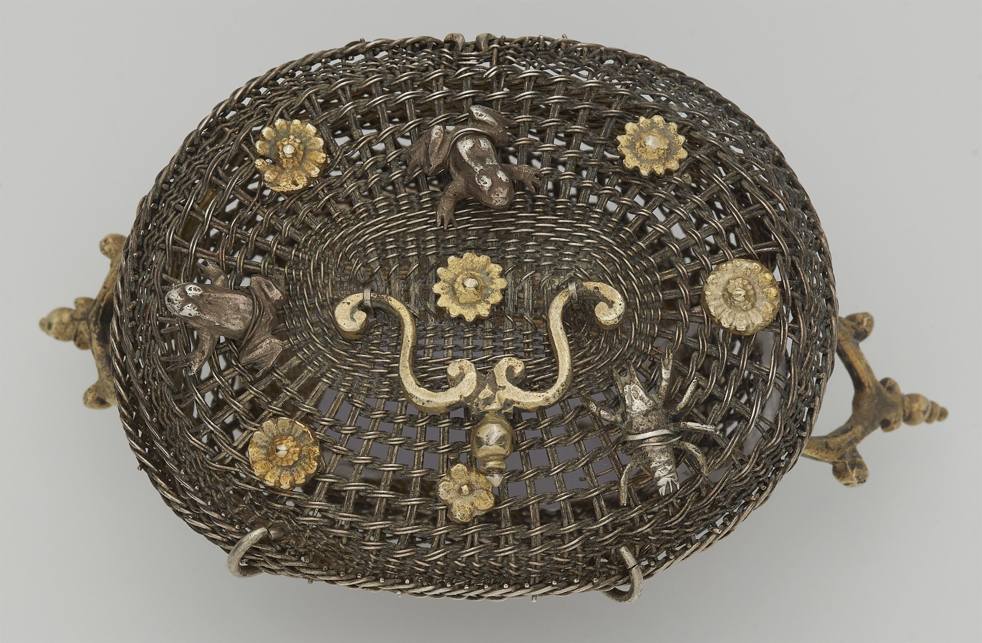 A parcel gilt Renaissance silver miniature basket - image-4